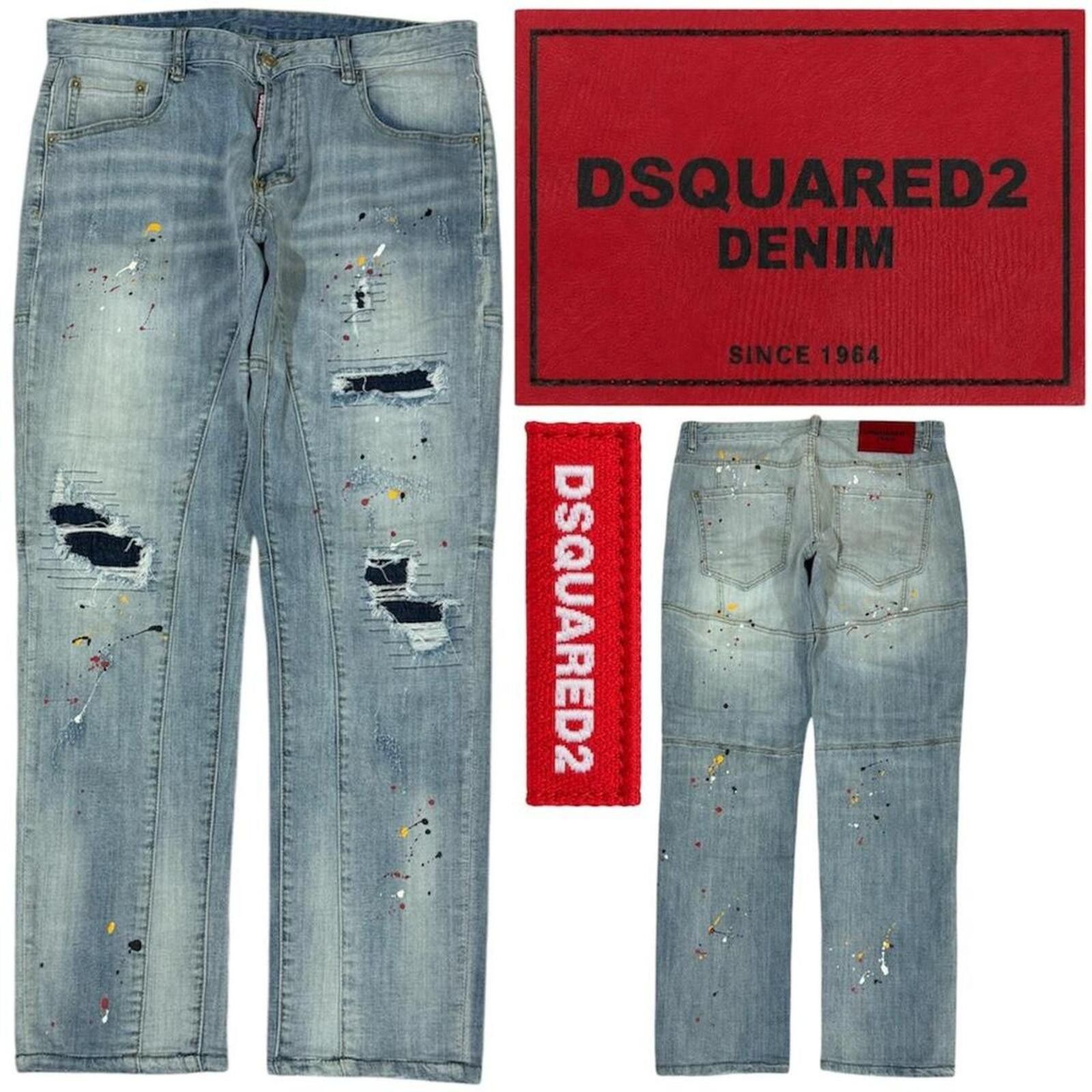 True Religion DSQUARED2 ripped look with paint splatter design Size US 32 / EU 48 - 1 Thumbnail