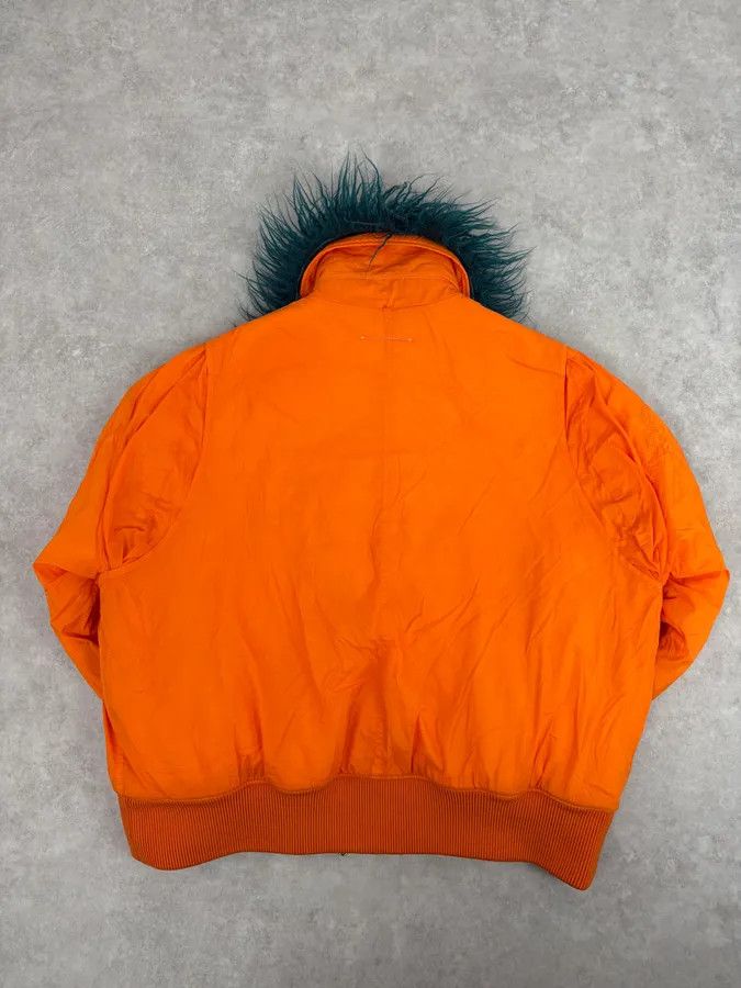 Maison Margiela AW2018 Maison Margiela Orange Navy Fur Collar Bomber Jacket Size US M / EU 48-50 / 2 - 5 Thumbnail