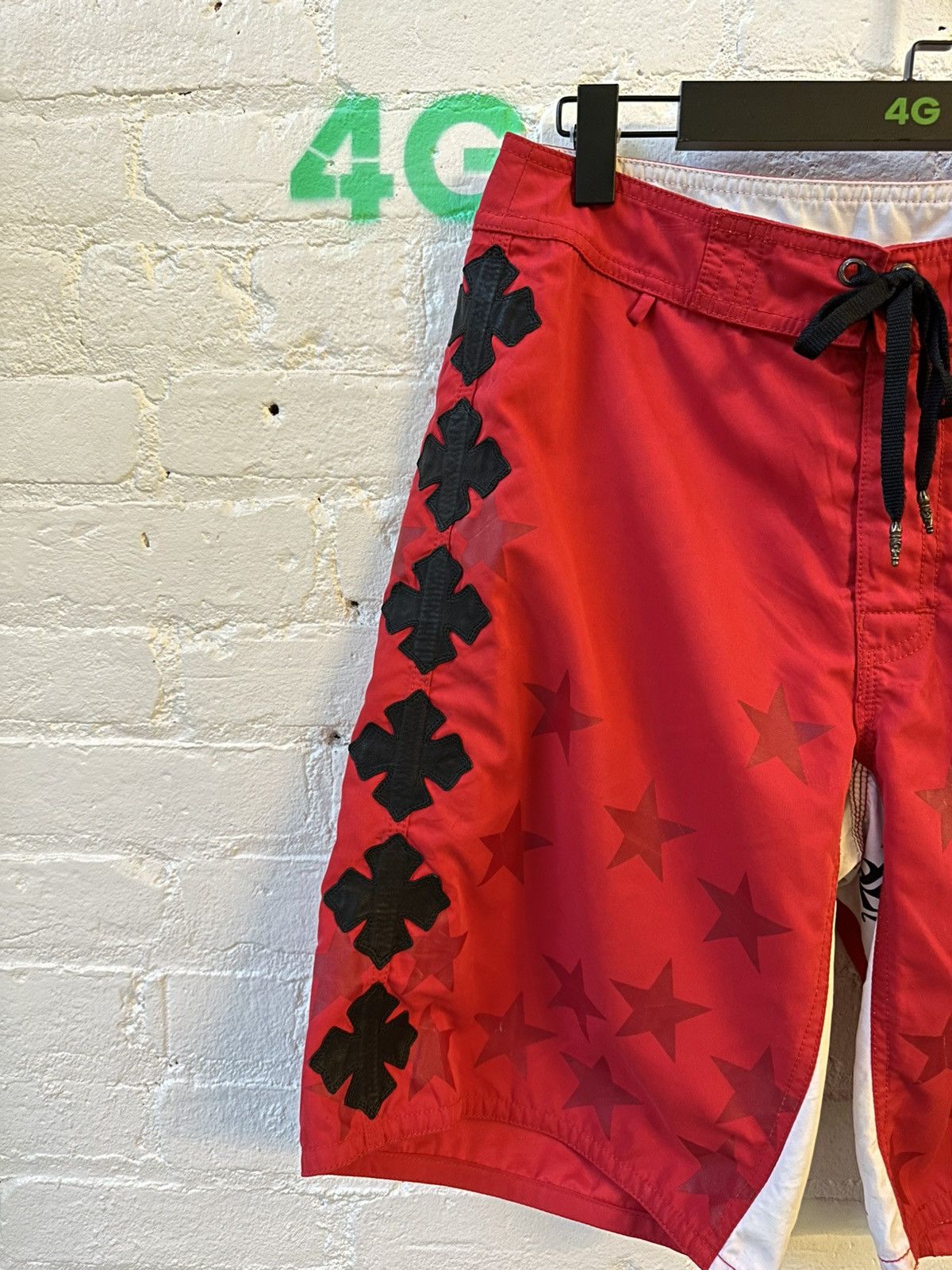 Chrome Hearts CHROME HEARTS RED PATCH BOXING SHORTS Size US 31 - 2 Thumbnail