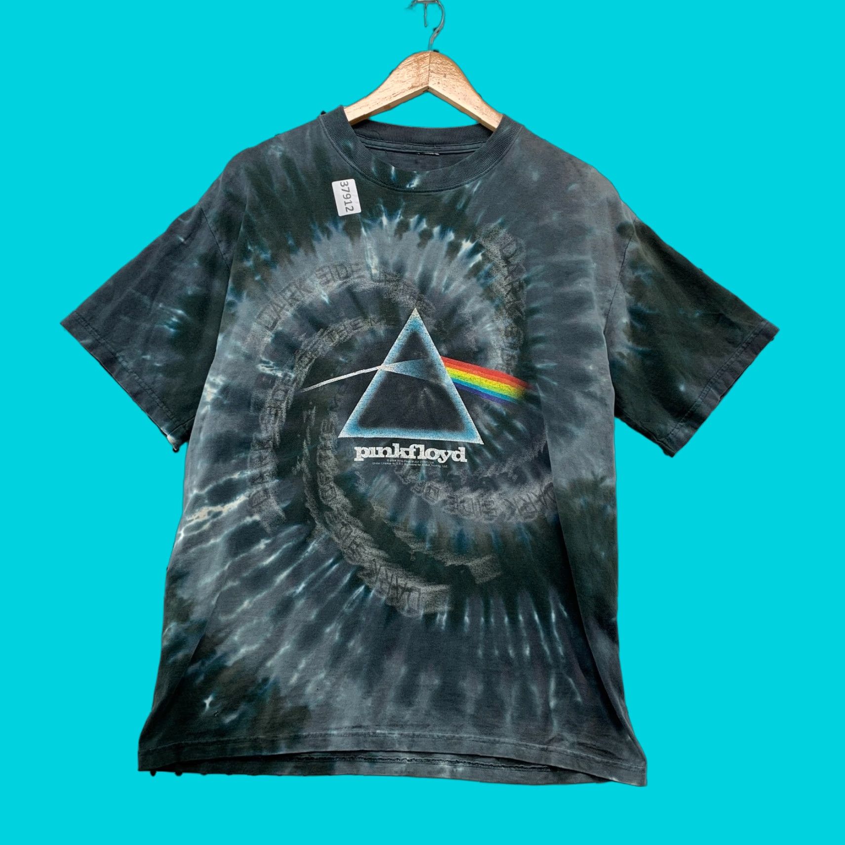 Liquid Blue VINTAGE Pink Floyd Liquid Blue Tie Dye Shirt Mens Medium Blue 90s Moon Graphic Band Mens Size US M / EU 48-50 / 2 - 1 Thumbnail