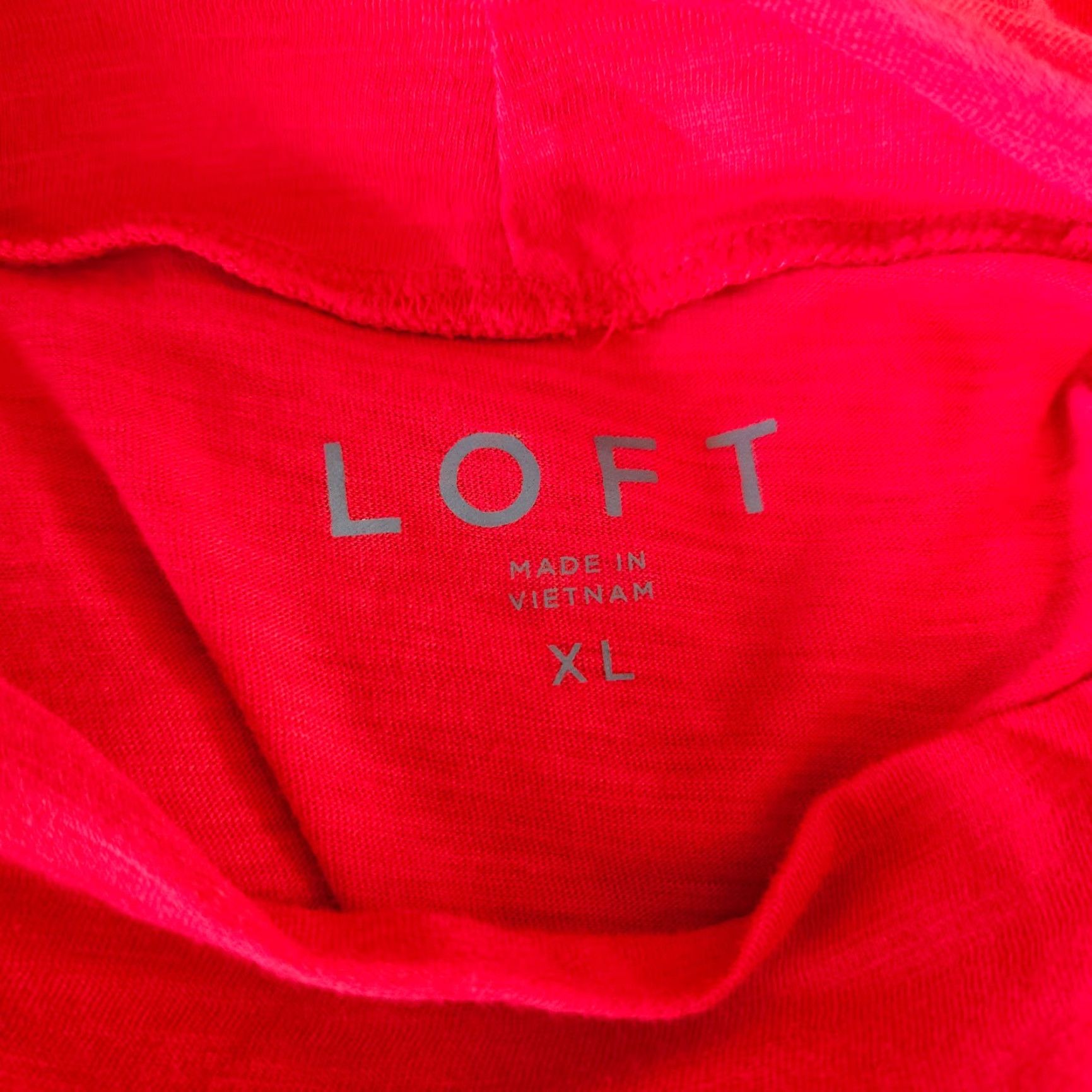 Loft Ann Taylor LOFT Womens Mock Neck Top XL Solid Red Cotton Long Sleeve Size XL / US 12-14 / IT 48-50 - 5 Thumbnail