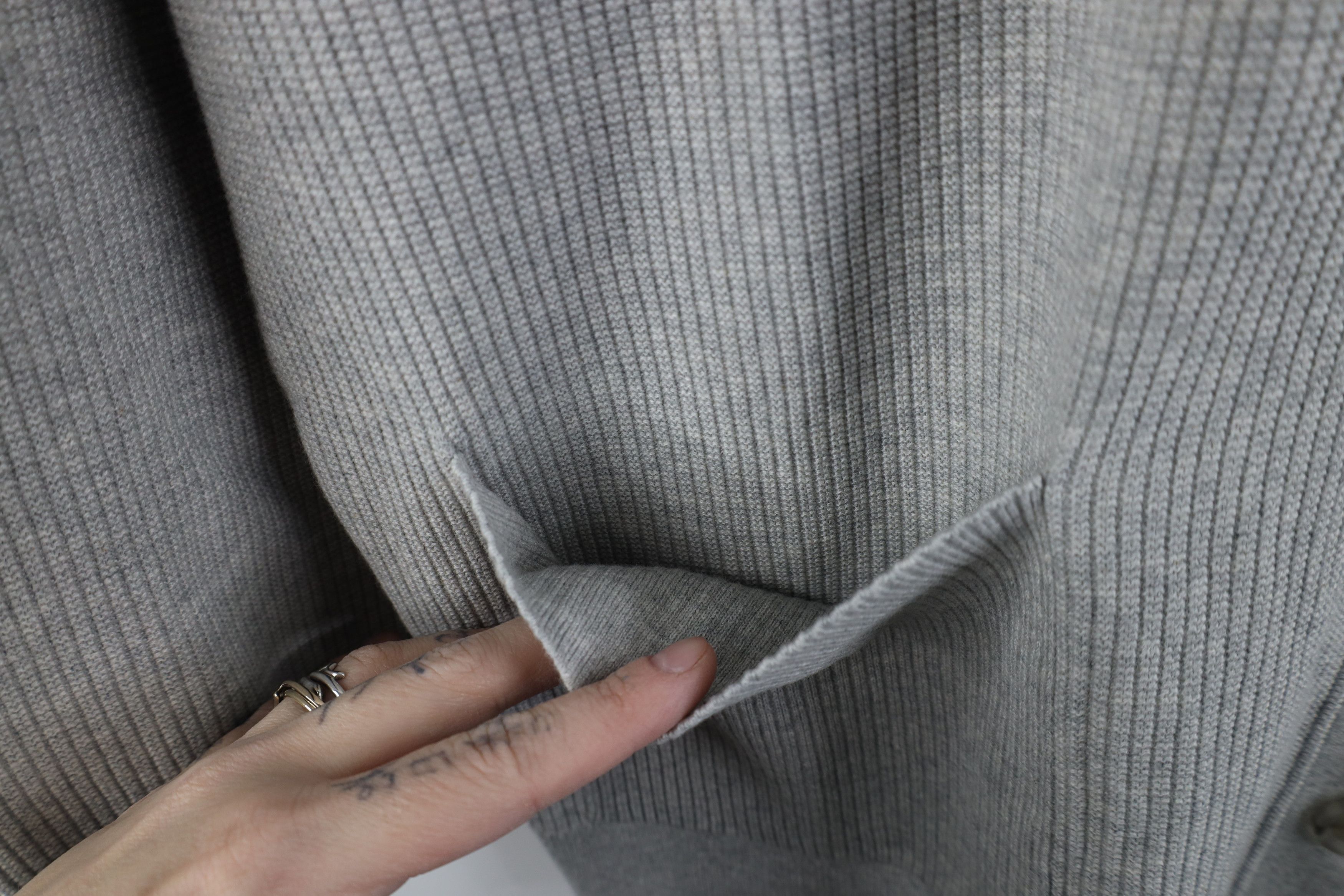 Lands' End × Vintage Vintage Lands End Cotton Ribbed Knit Cardigan Sweater Gray Size XXL / US 16-18 / IT 52-54 - 5 Thumbnail