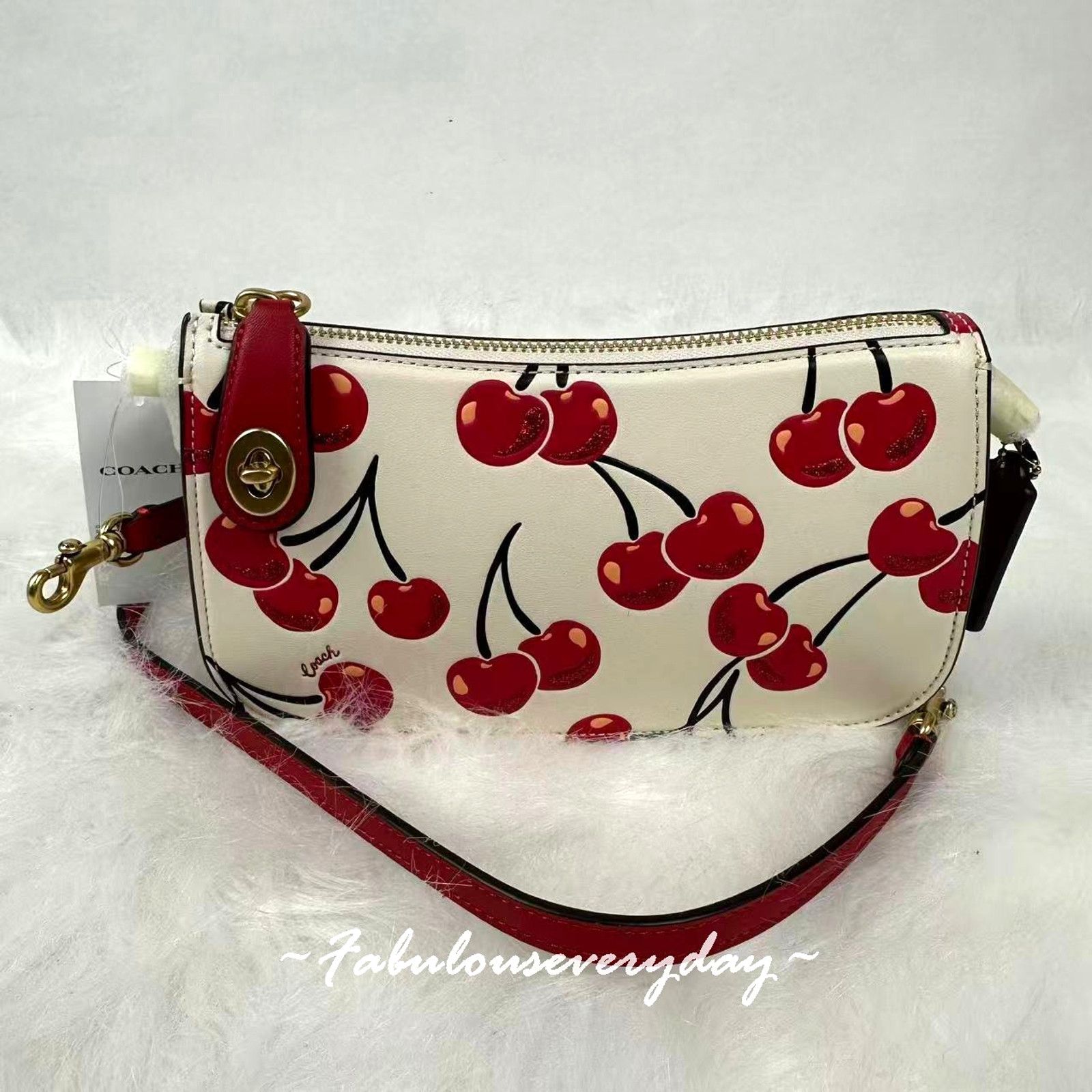 Coach Coach Penn Shoulder Bag Cherry Print In Leather/Gold/Chalk Size ONE SIZE - 1 Thumbnail