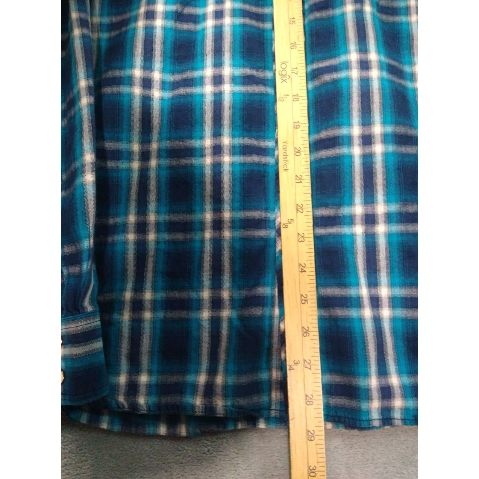Vintage American Eagle Shirt Mens 2XL Blue Plaid Vintage Fit Pearl Snap Long Sleeve Button-Up Cowboys Western Casual Travel 50 in Chest Mens Size US XXL / EU 58 / 5 - 4 Thumbnail