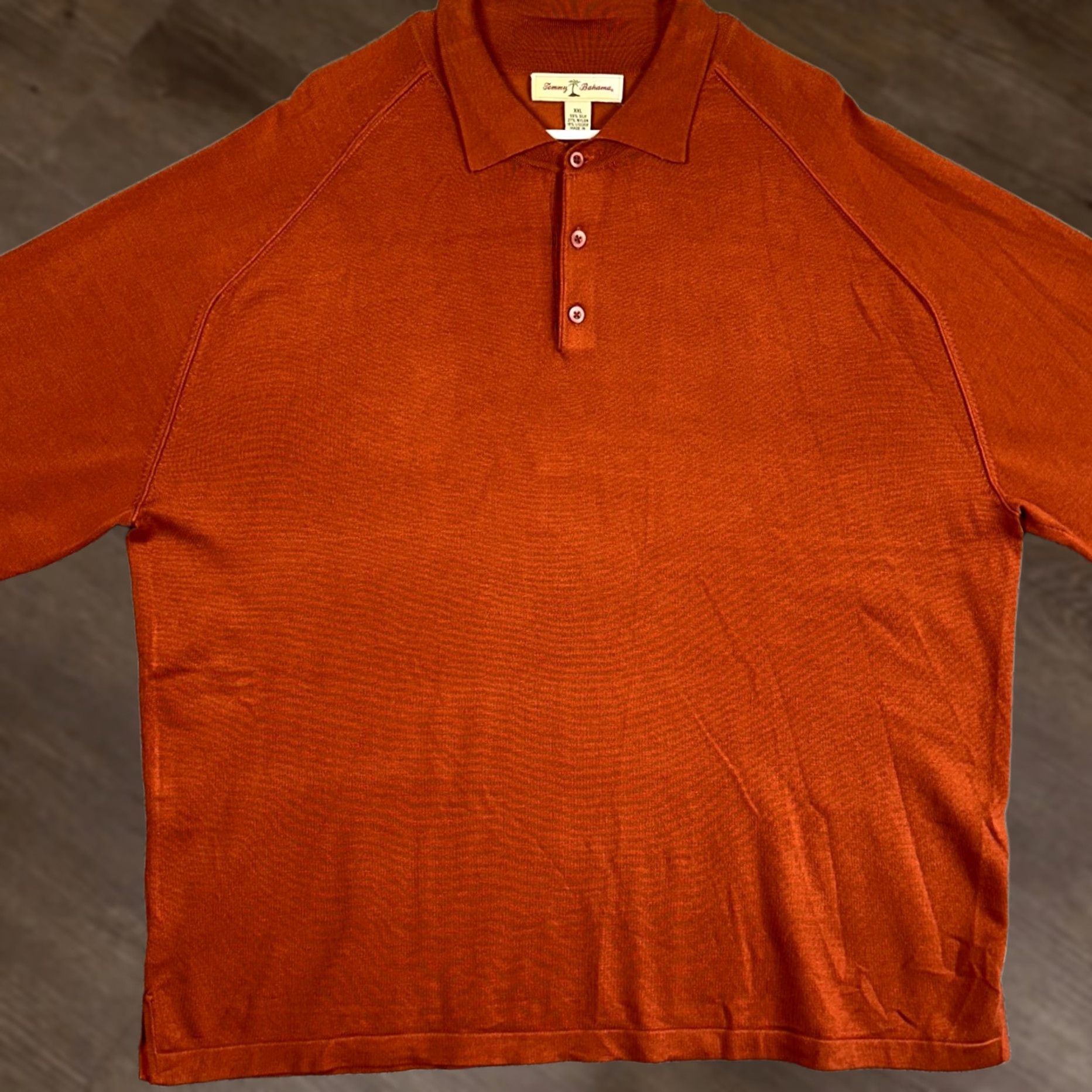 Tommy Bahama Tommy Bahama Silk Nylon Blend Sweater Polo Mens 2XL Orange Long Sleeve Outdoor Pullover Size US XXL / EU 58 / 5 - 1 Thumbnail