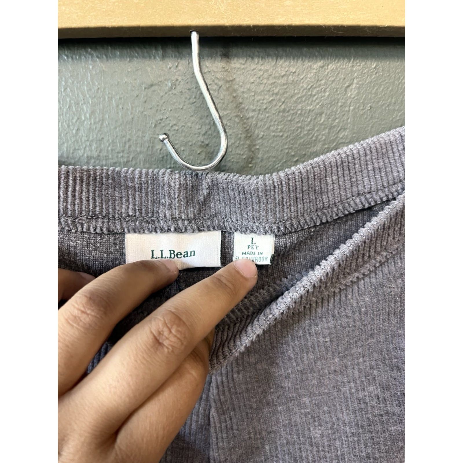Vintage LL Bean Womens Pants Lounge Ribbed Wide-Leg Petite Gray Fall Winter Spring Summer Casual Size 24" / US 00 / IT 34 - 2 Thumbnail