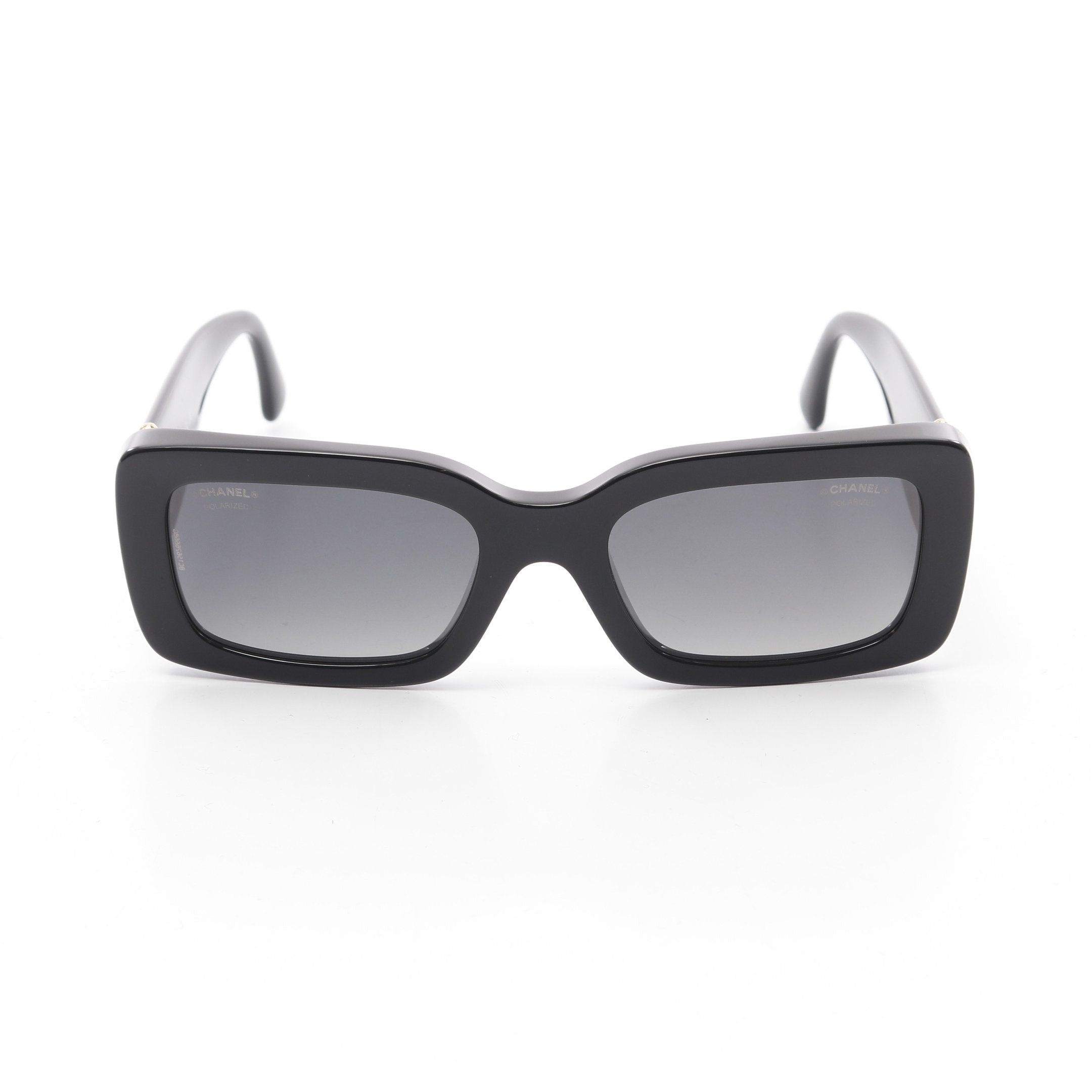 Chanel Chanel Rectangle Shape Eyewear Sunglasses Gp Black Gold Size ONE SIZE - 1 Thumbnail