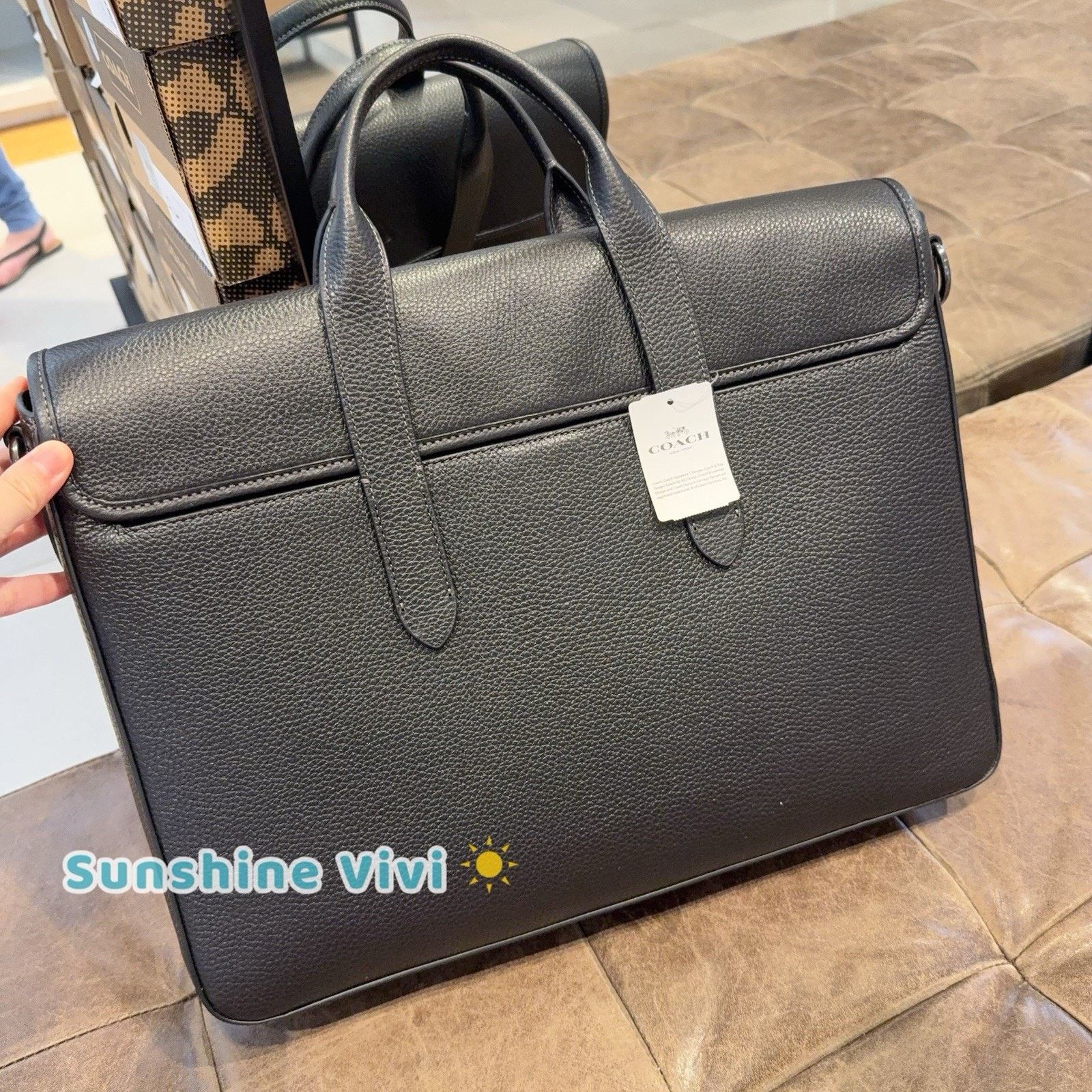 Coach NWT Coach Sullivan Portfolio Brief In Black Leather C9875 Size ONE SIZE - 9 Thumbnail