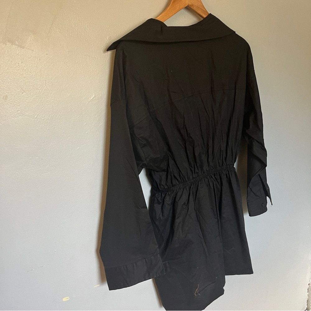 The Unbranded Brand New Klesis Collared Long Sleeve Poplin Dress in Black Medium Size M / US 6-8 / IT 42-44 - 5 Thumbnail