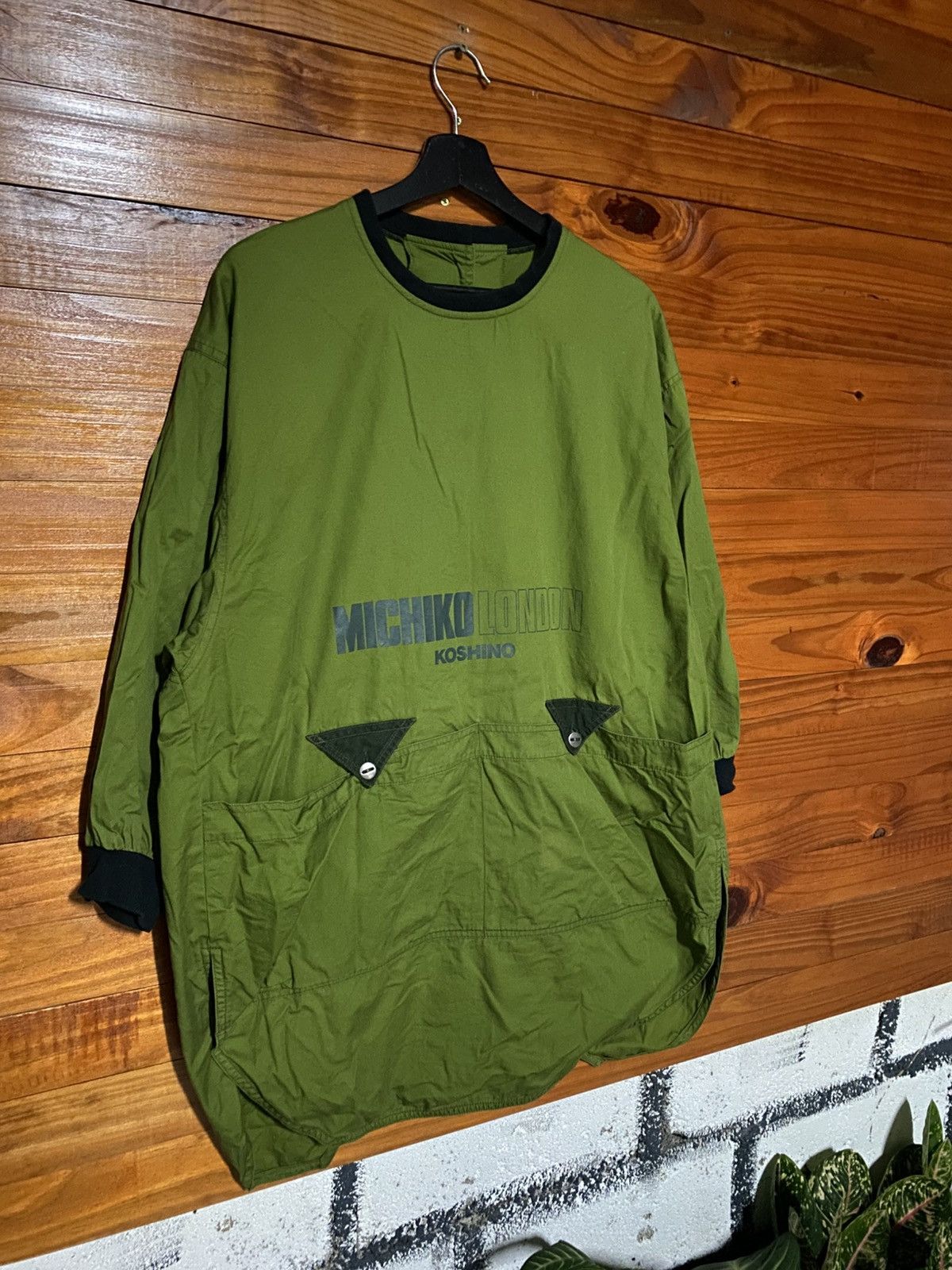 Michiko Koshino London Michiko London Koshino Oversized Olive Smock Jacket Size US M / EU 48-50 / 2 - 5 Thumbnail