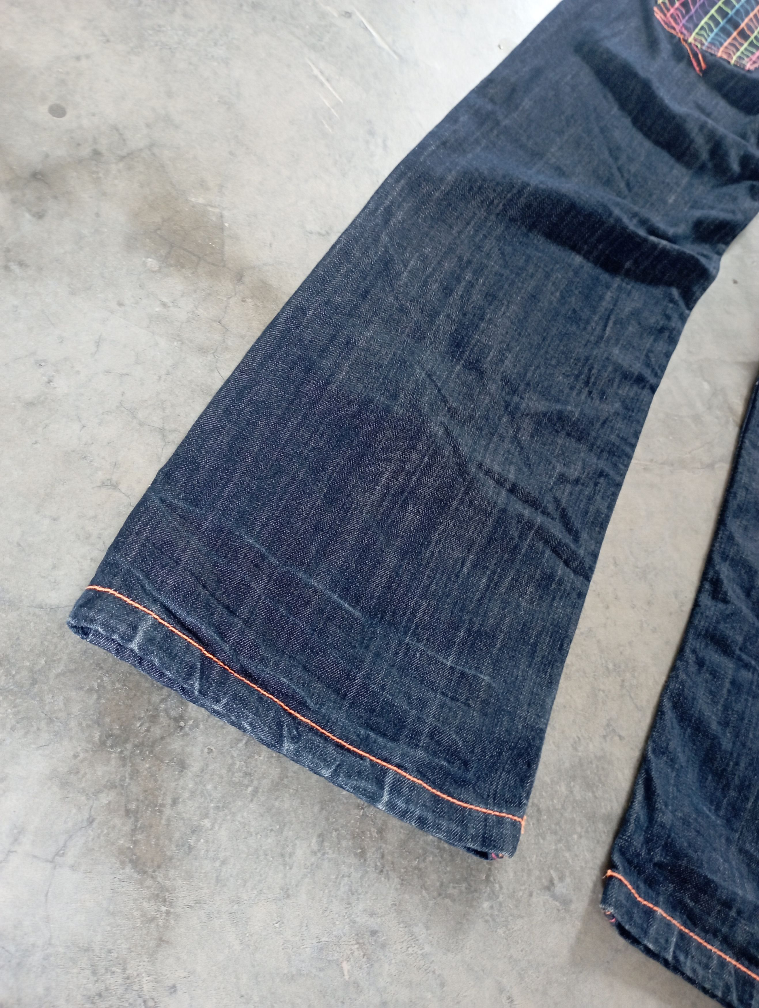 Tornado Mart Flare Jeans Japan Embroidered MultiColour Pockets Size US 27 - 13 Thumbnail