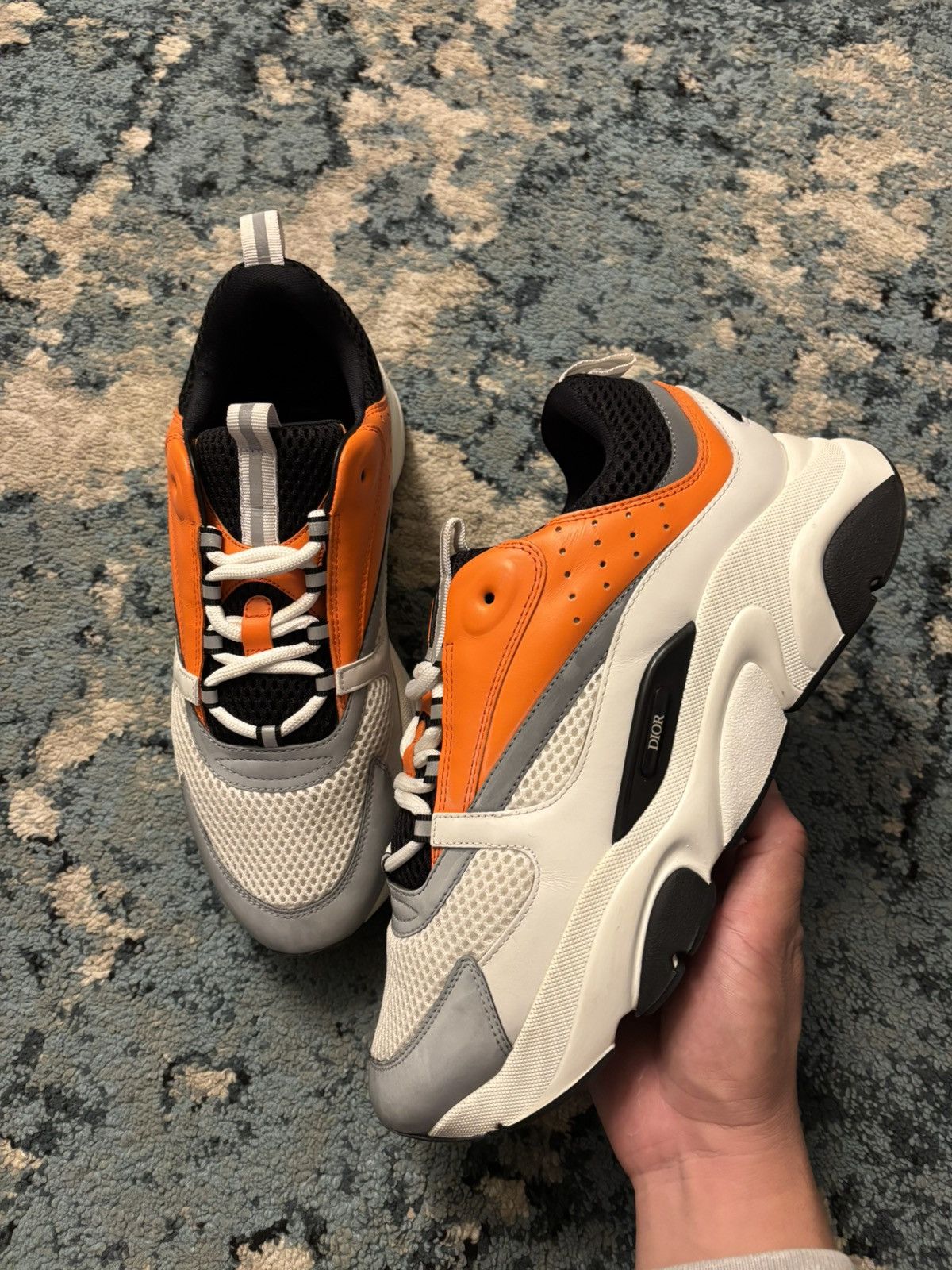 Dior “White Orange” B22 Size 43 (10US) Worn Lightly No Box display picture 3