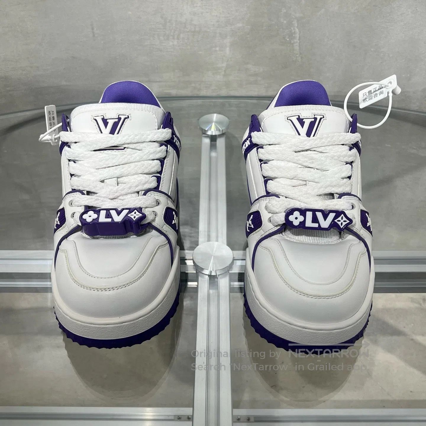 Louis Vuitton Louis Vuitton White Purple Lipstick – Brand shoes Size US 5.5 / IT 35.5 - 2 Thumbnail