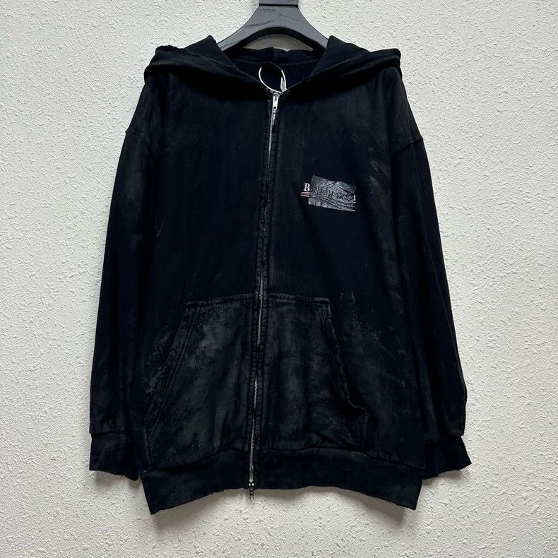 Balenciaga Balenciaga Mud-Dyed Zip Jacket Size US S / EU 44-46 / 1 - 1 Thumbnail