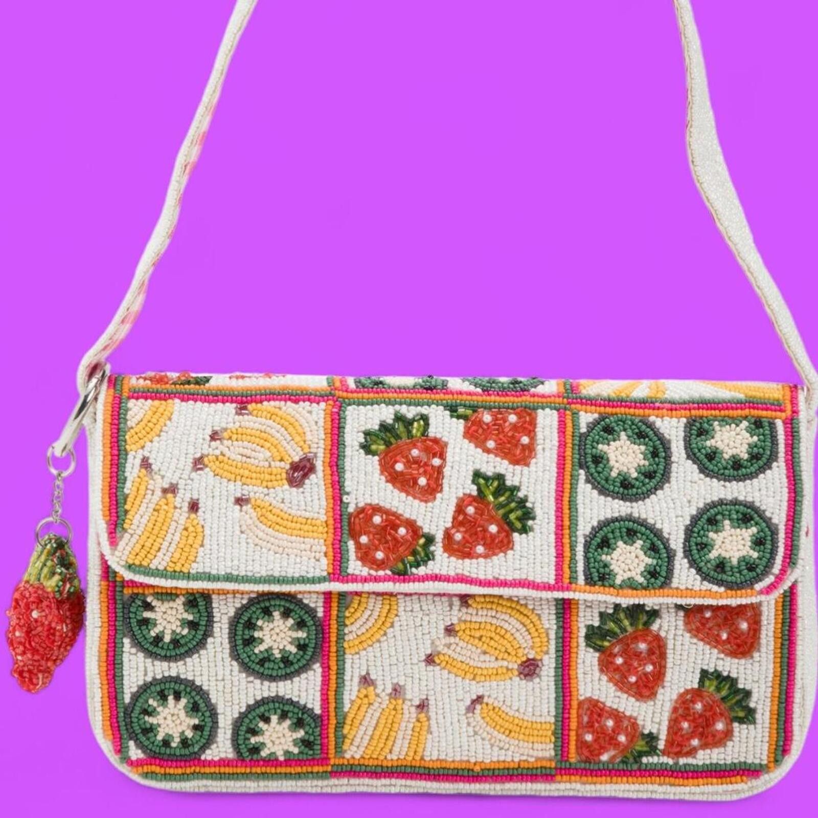 Marsell TikTok Viral Strawberry Banana Kiwi Beaded Bag Size ONE SIZE - 1 Thumbnail