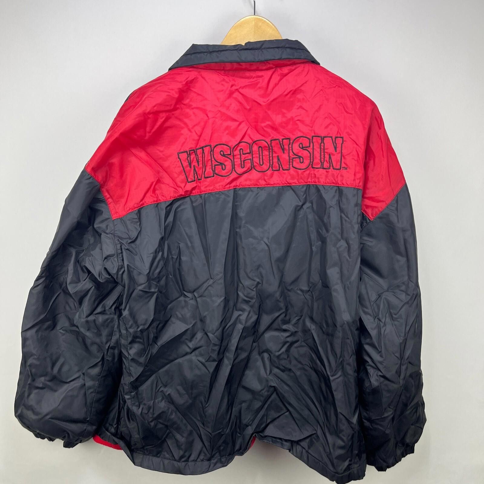 Starter Vintage 90s Starter Wisconsin Badgers Fleece Lined Jacket XL Size US XL / EU 56 / 4 - 4 Thumbnail