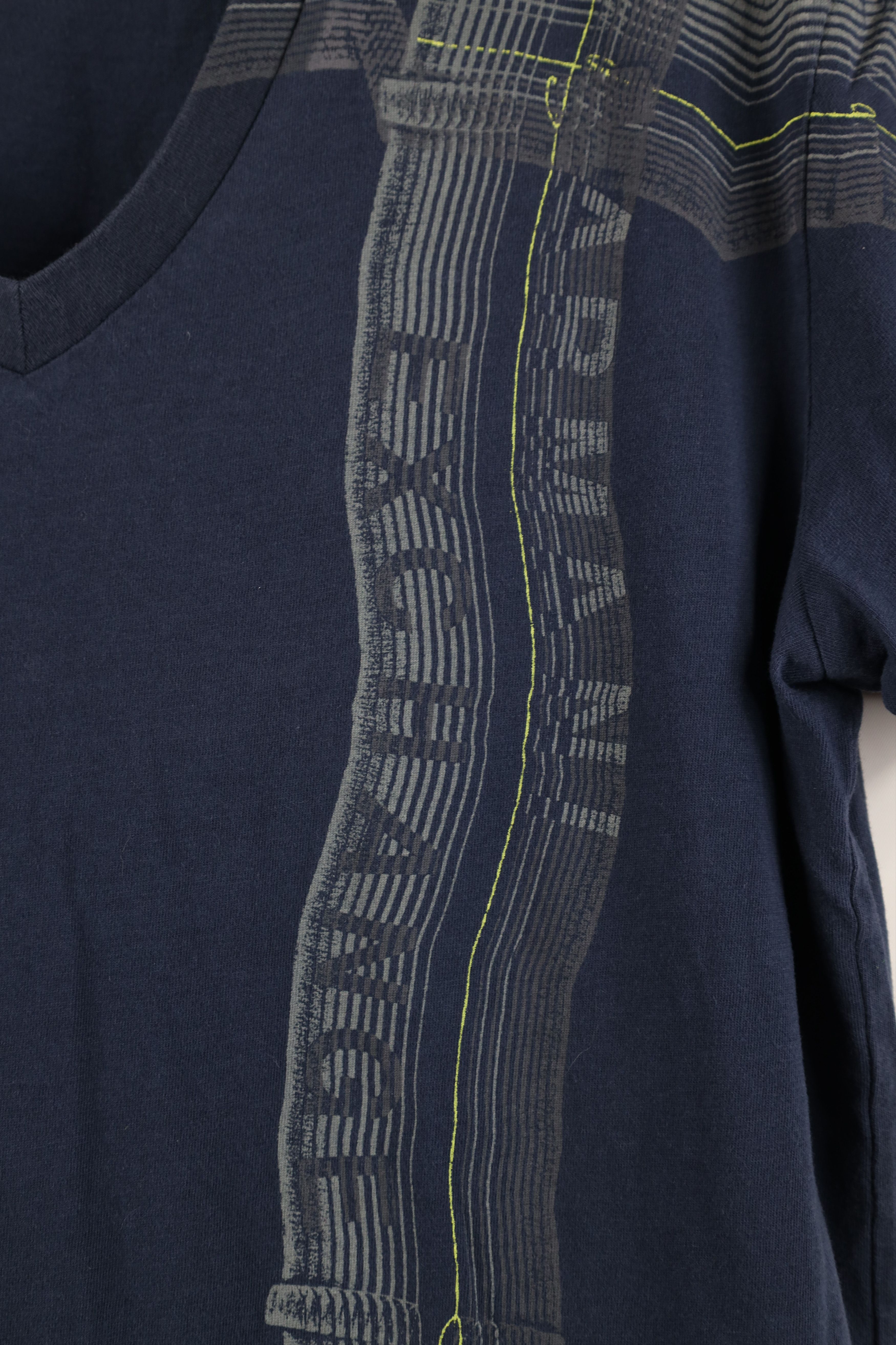 Armani Exchange × Vintage Armani Exchange Spell Ribbon Tape Short Sleeve T-Shirt Blue Size US S / EU 44-46 / 1 - 4 Thumbnail