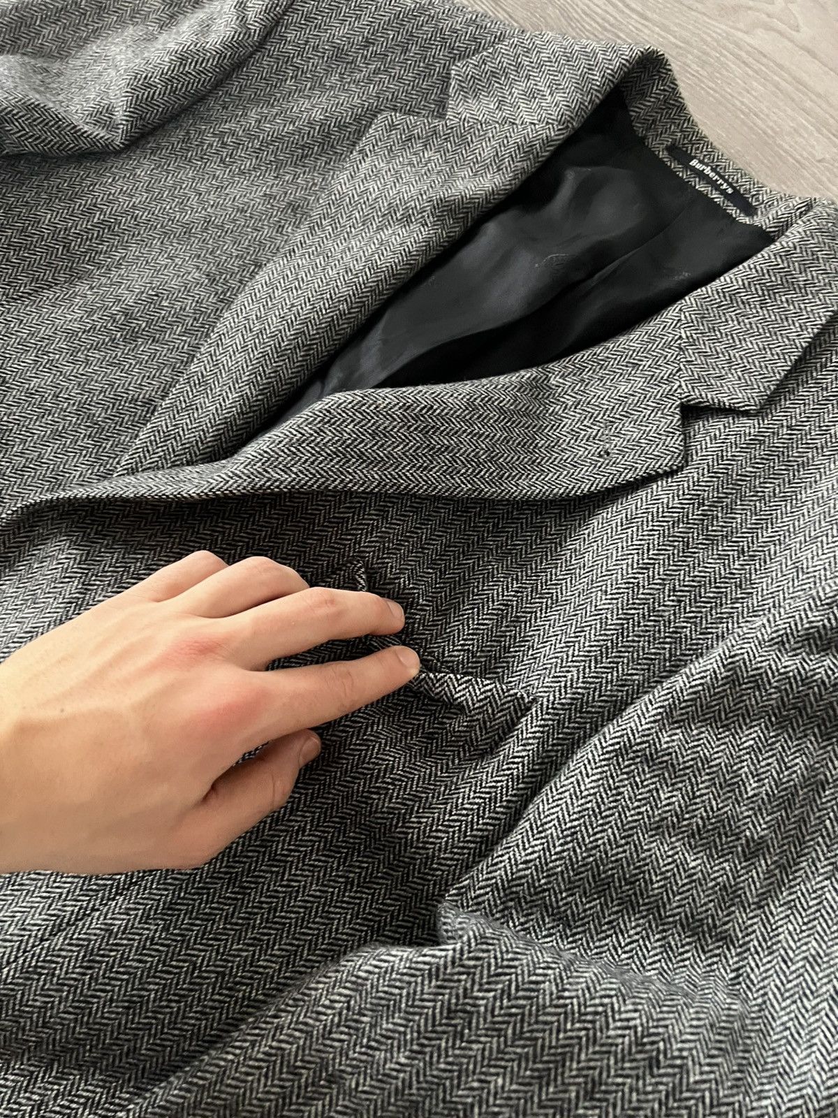 Burberry ‼️Vintage Burberry’s Virgin Wool / Viscose 90s Luxury Blazer Size 44R - 13 Thumbnail