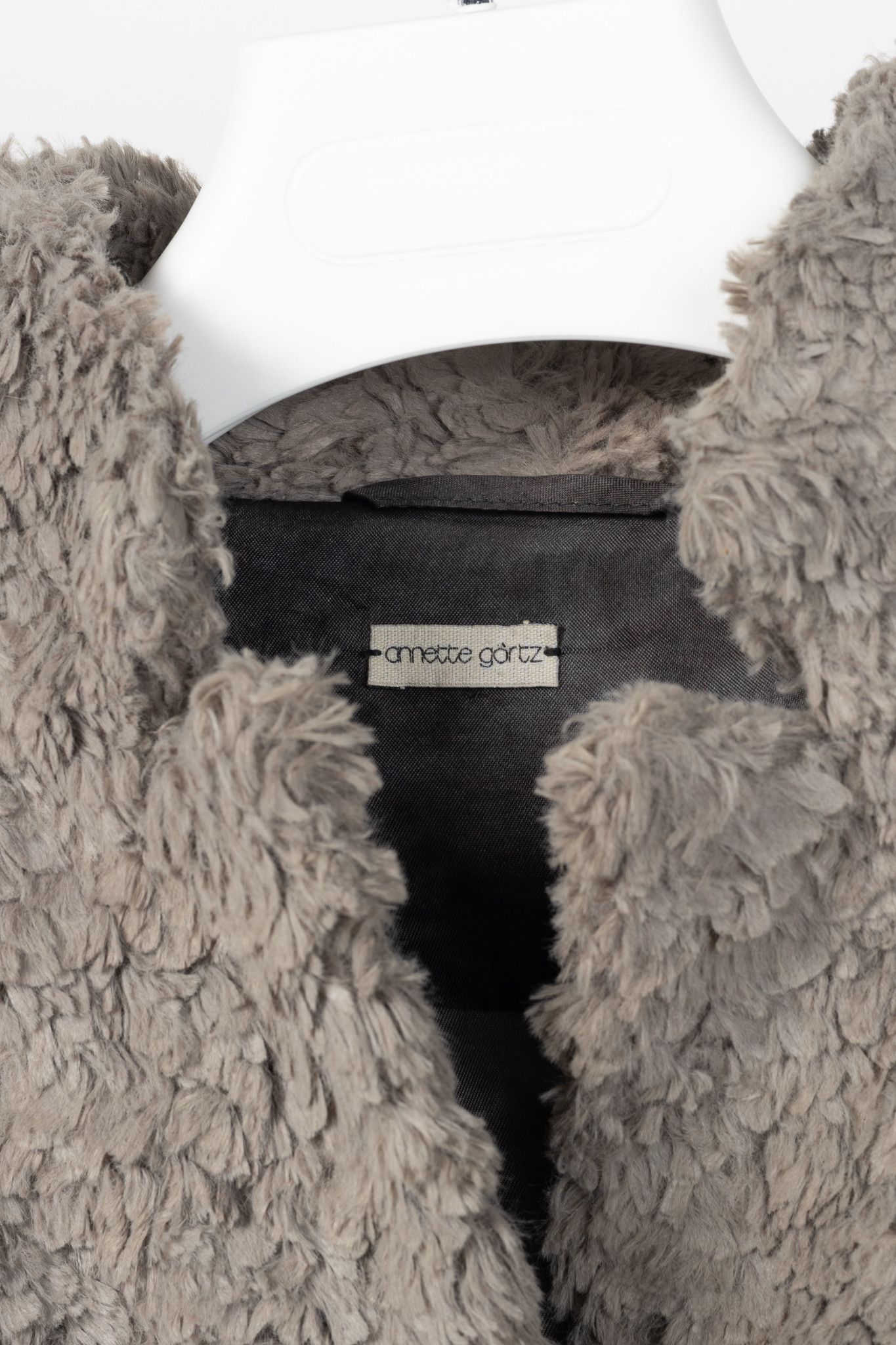 Annette Gortz Annette Gortz AW13 "Bird" Grey Faux-Fur Snap-Closure Coat Size M / US 6-8 / IT 42-44 - 4 Thumbnail