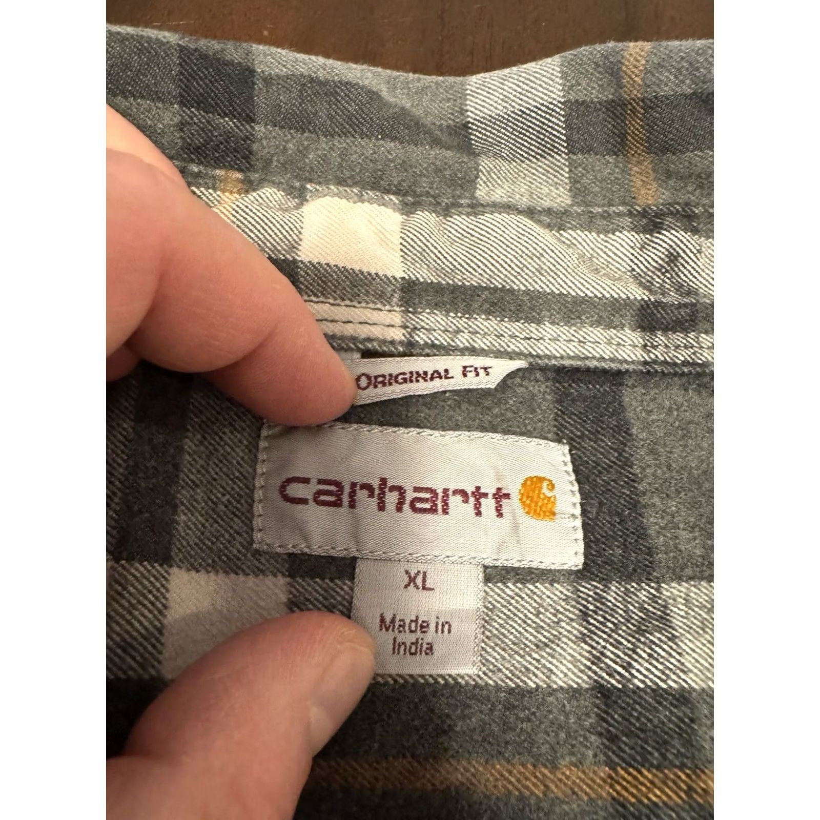 Carhartt Carhartt Flannel Shirt Plaid Double Pocket Gray White Yellow XL Mens Regular Long Sleeve Button-Up Casual Workwear Outdoor Logo Size US XL / EU 56 / 4 - 3 Thumbnail