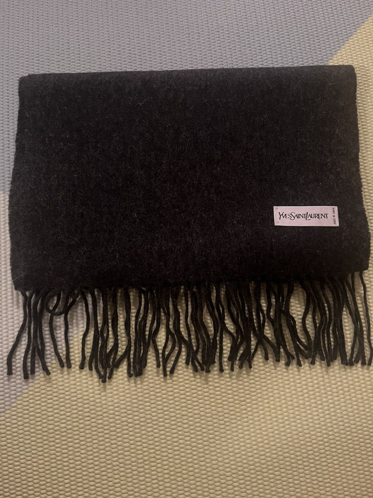 Yves Saint Laurent YSL Black Cashmere Scarf Size ONE SIZE - 1 Thumbnail