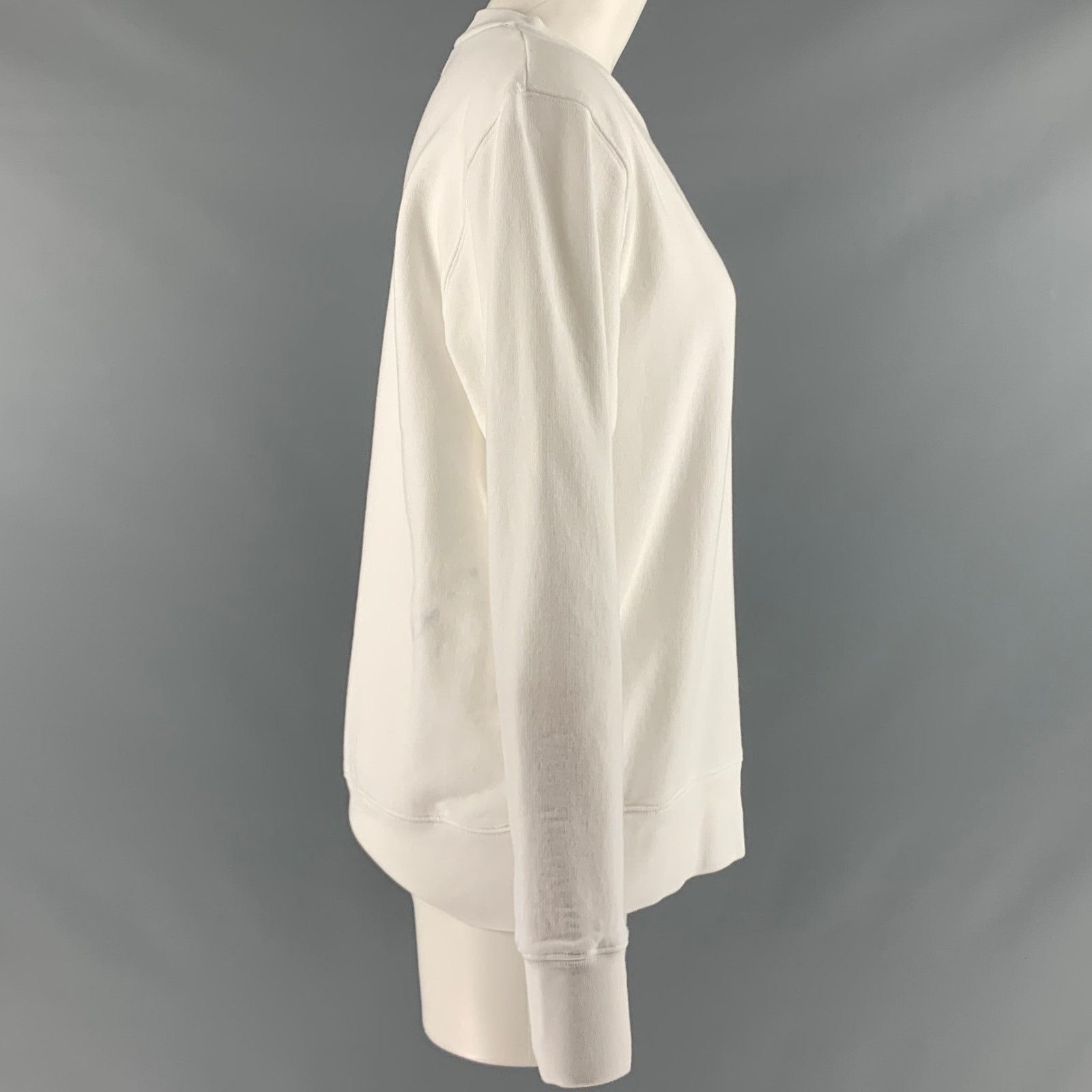 Tory Burch TORY BURCH Size S White Cotton Crew-Neck Sweatshirt Size US S / EU 44-46 / 1 - 2 Thumbnail