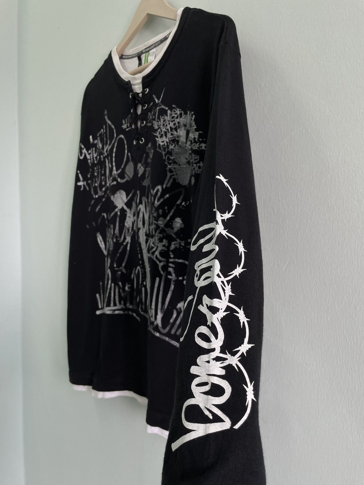 If Six Was Nine Vintage Japanese Brand Poem Double Layer Longsleeve Size US L / EU 52-54 / 3 - 4 Thumbnail