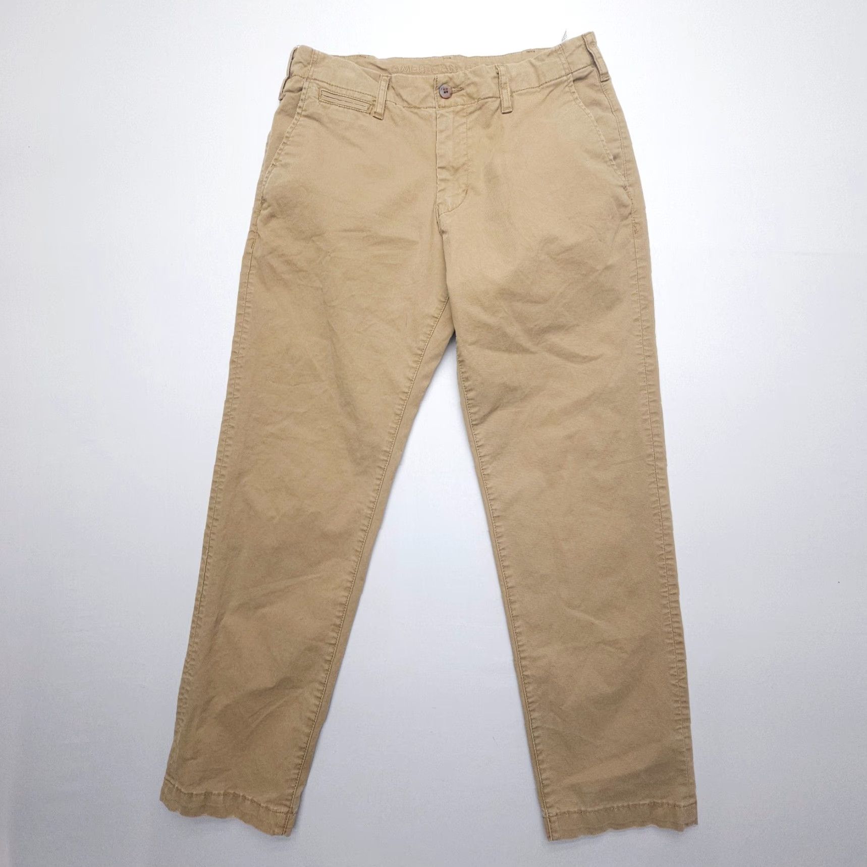 American Eagle Outfitters American Eagle Outfitters Mens Chino Pants 32 Regular Brown Twill Straight Inseam 30" Vintage No Size US 32 / EU 48 - 2 Thumbnail