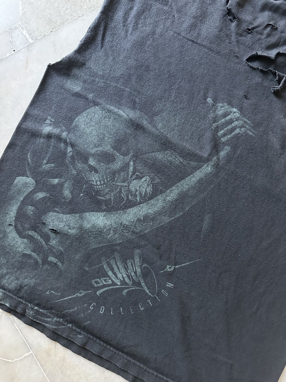 Japanese Brand OG ABEL SKULLS ART THRASHED TOP TANK SHIRT Size US XL / EU 56 / 4 - 10 Thumbnail