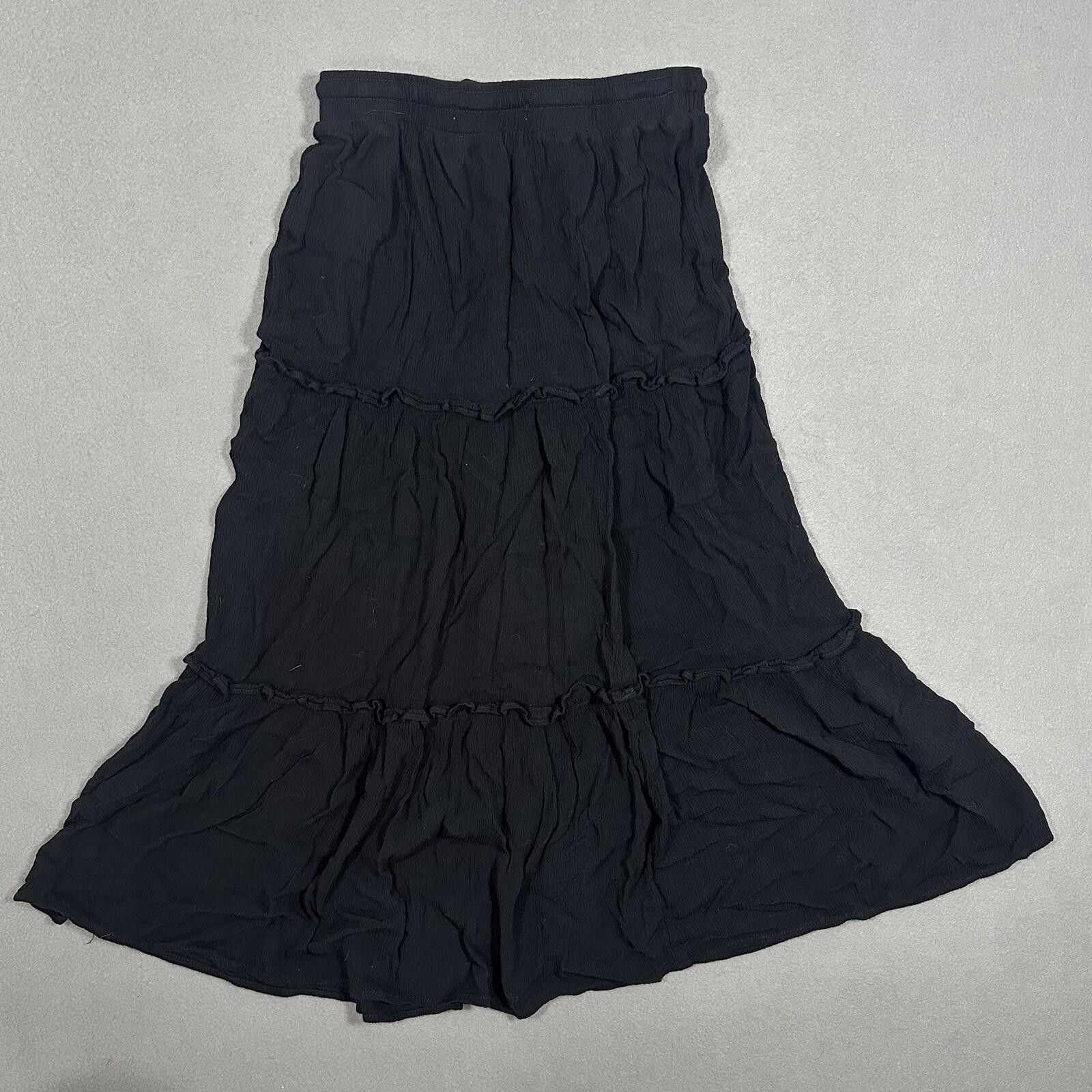 Other Women’s Maxi Skirt Black Tiered Y2K Size 26" / US 2 / IT 38 - 2 Thumbnail