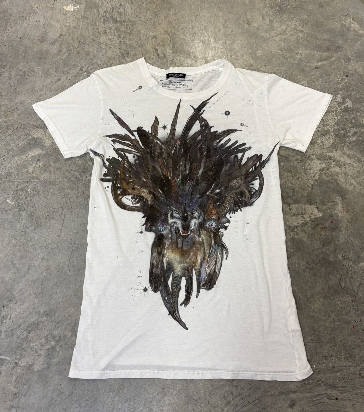 Balmain Rare OG Decarnin era Automne/Hiver 2011 Galaxy Wolf! Size US S / EU 44-46 / 1 - 1 Thumbnail