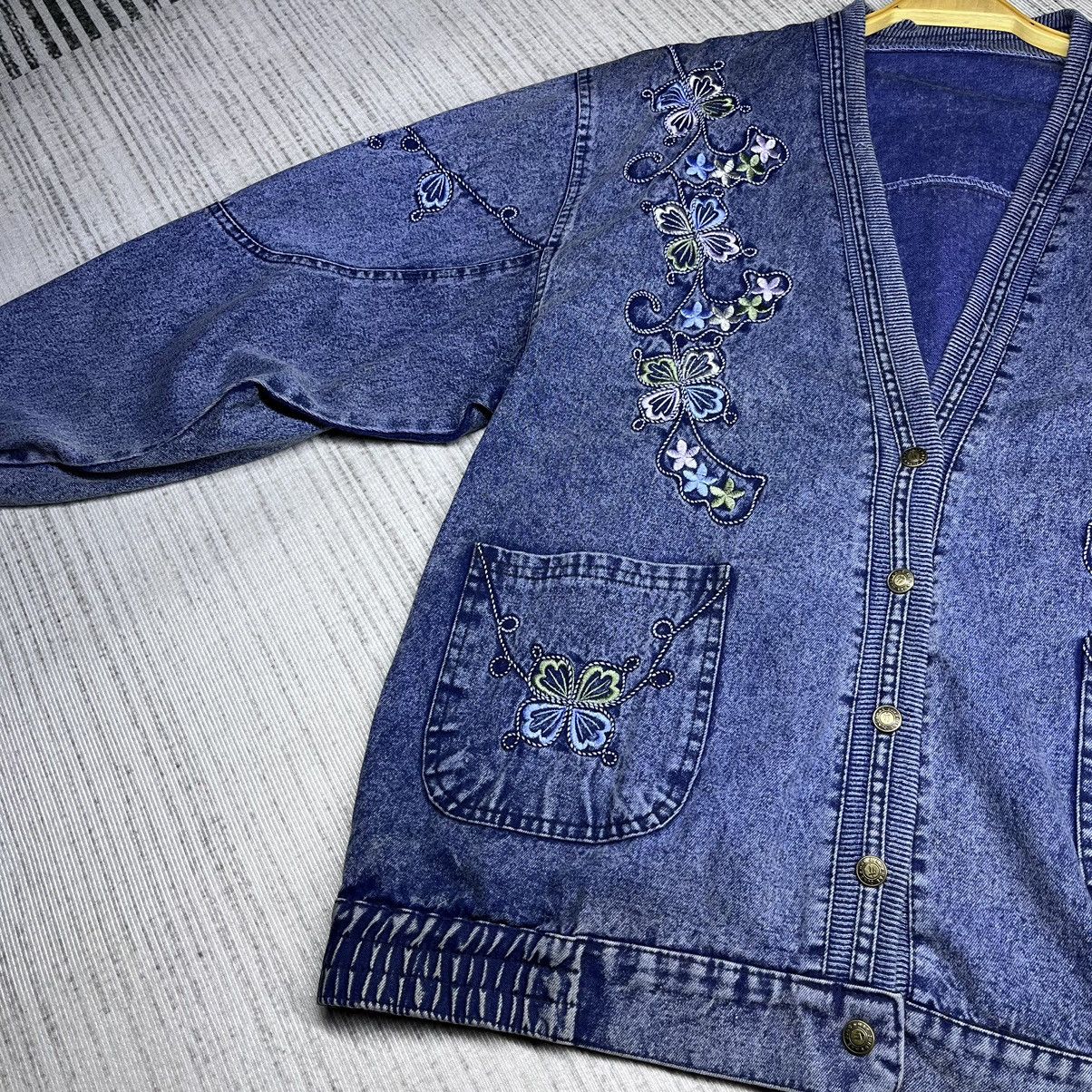 If Six Was Nine Japanese Brand Jean Danime Jacket Embroidery Floral Design Size US L / EU 52-54 / 3 - 6 Thumbnail