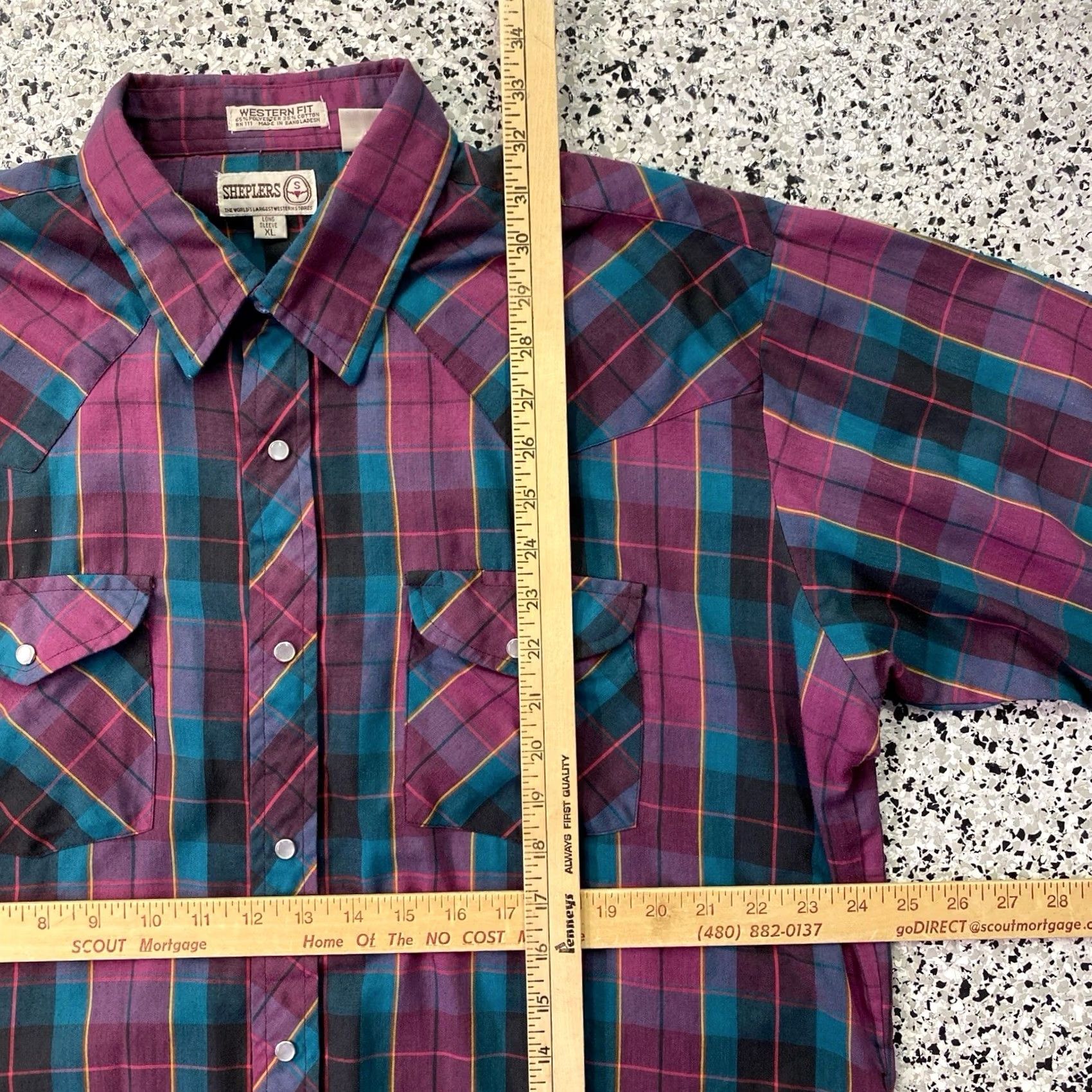 Vintage VINTAGE Sheplers Purple Plaid Pearl Snap Western Shirt Mens XL Cowboy Western Shirt Size US XL / EU 56 / 4 - 2 Thumbnail