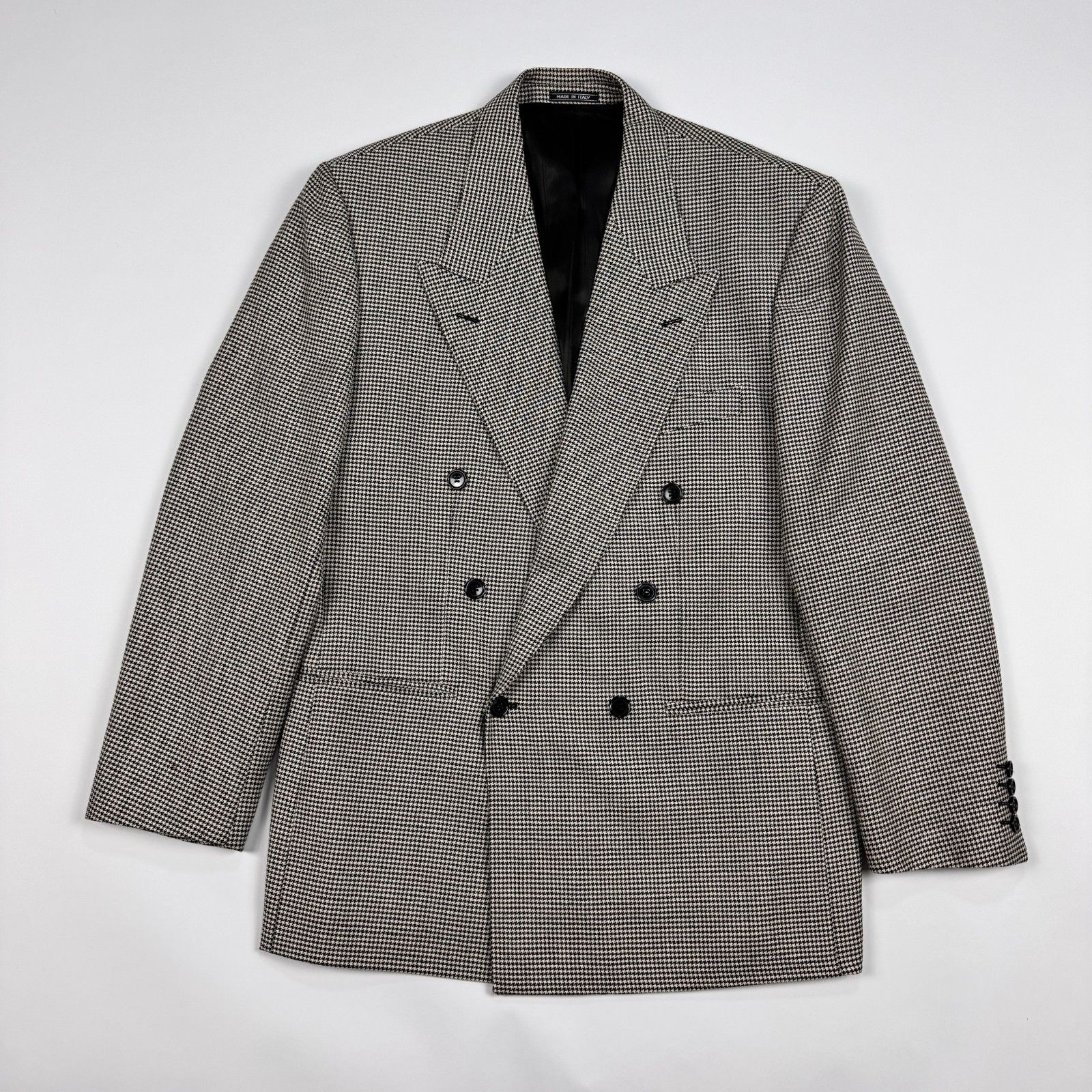 Zanetti Zanetti Italy DB Blazer 52R Silk Wool Houndstooth Sport Size 50R - 16 Thumbnail