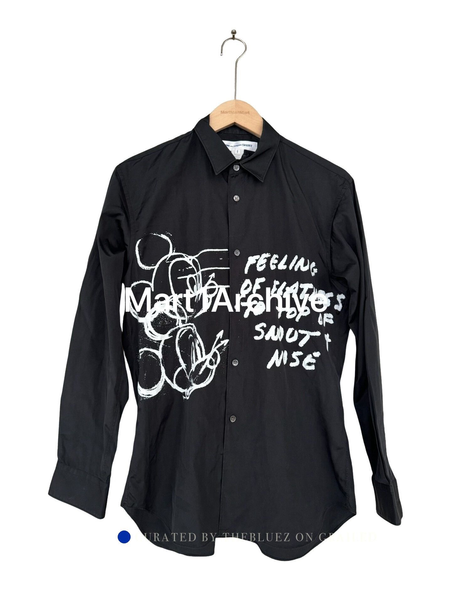 Comme des Garcons Black Long Sleeve Button-Up Shirt with Graphic Print Size US S / EU 44-46 / 1 - 1 Thumbnail