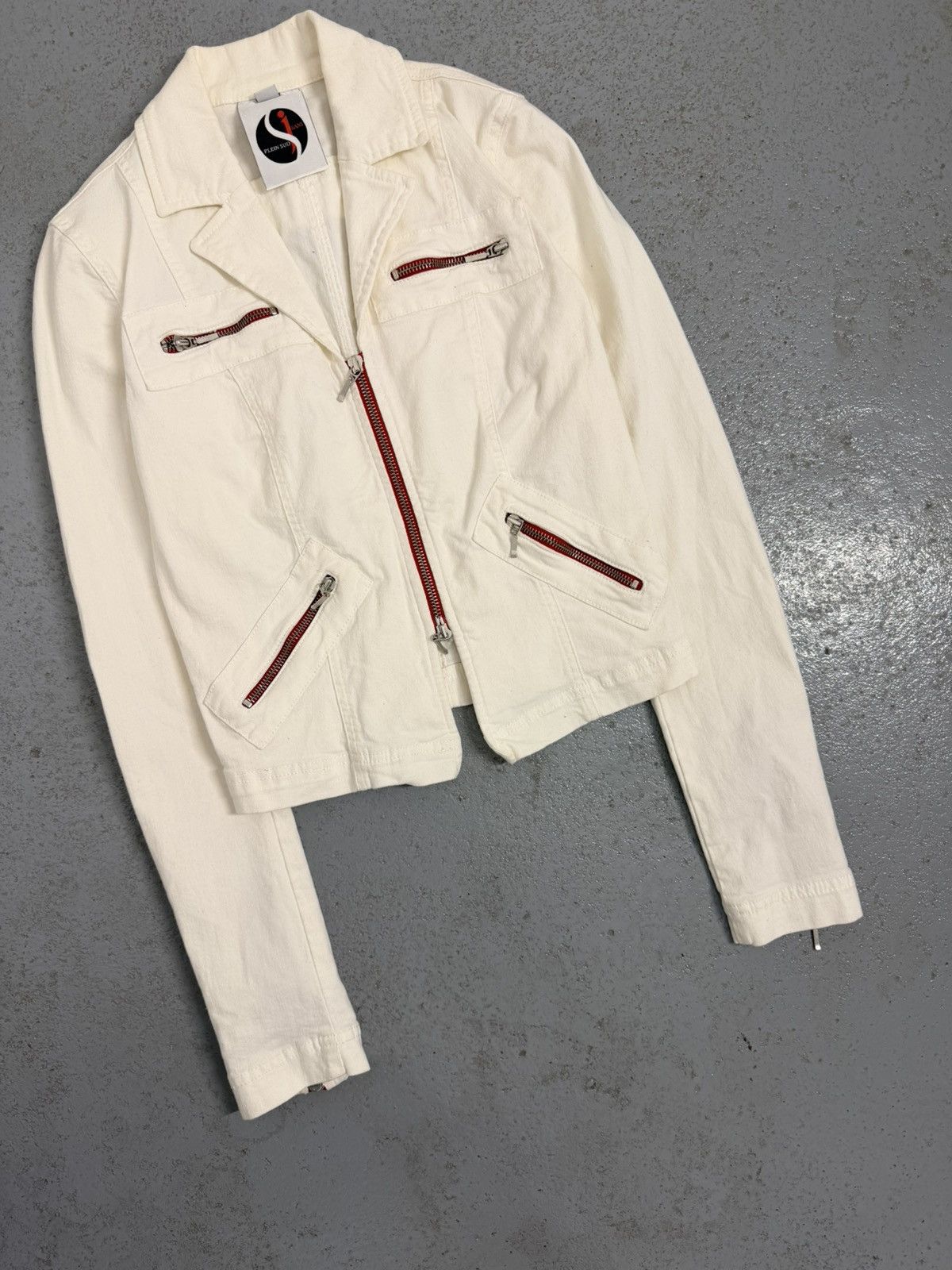 plein sud Plein Sud Multi-zip Bloody Denim Jacket Size M / US 6-8 / IT 42-44 - 3 Thumbnail