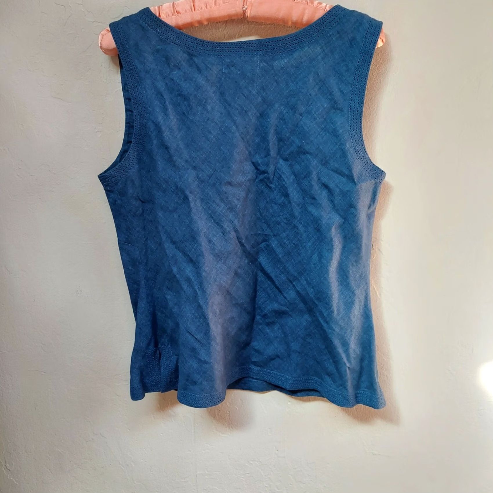 Coldwater Creek Coldwater Creek Spirit Women Scoop Neck Linen Tank Top Size 6 Blue Sleeveless Size M / US 6-8 / IT 42-44 - 2 Thumbnail