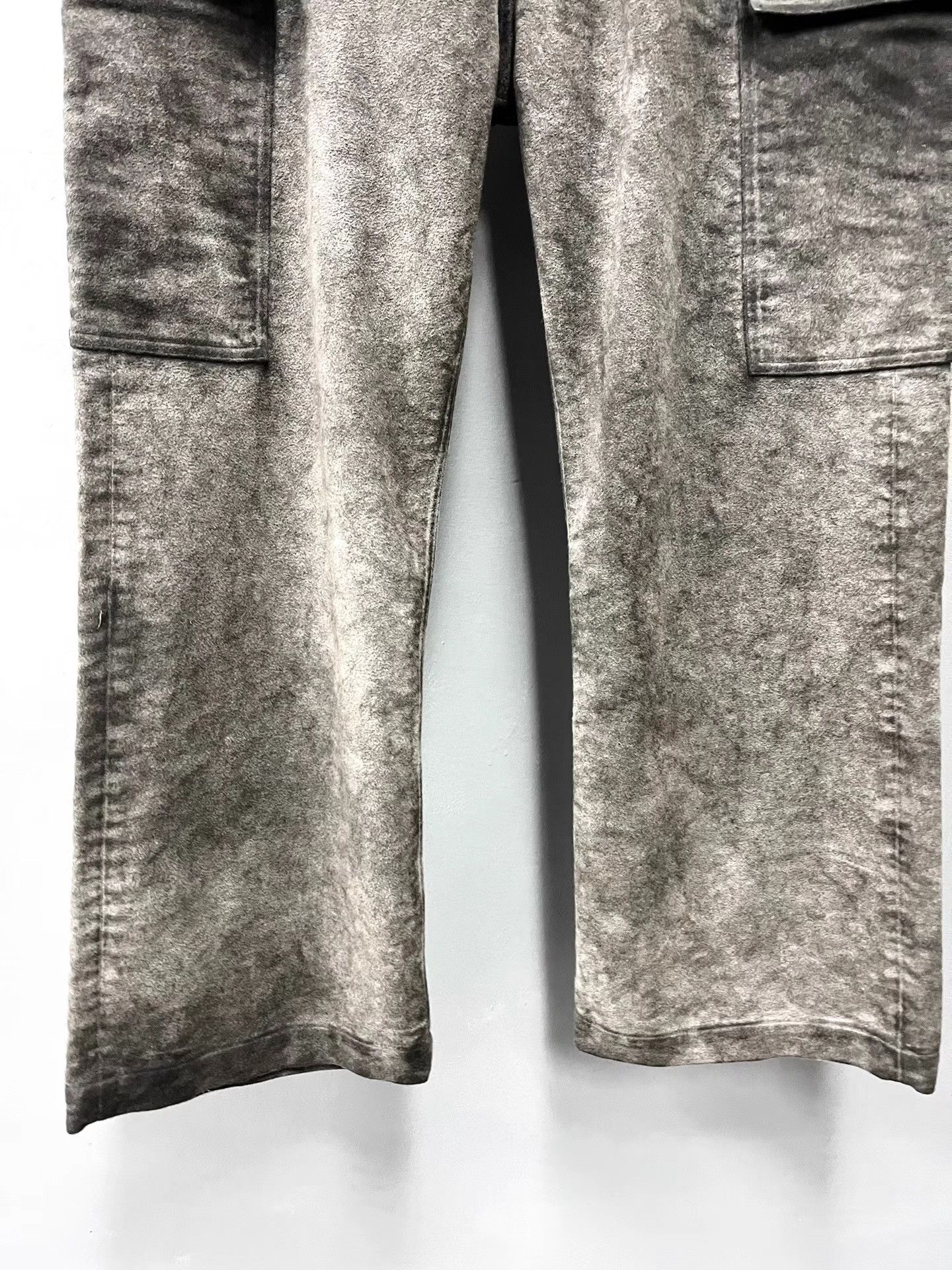 Rick Owens Rick Owens Dark Grey Washed Fleece Cargo Pants K34 Size US 31 - 8 Thumbnail