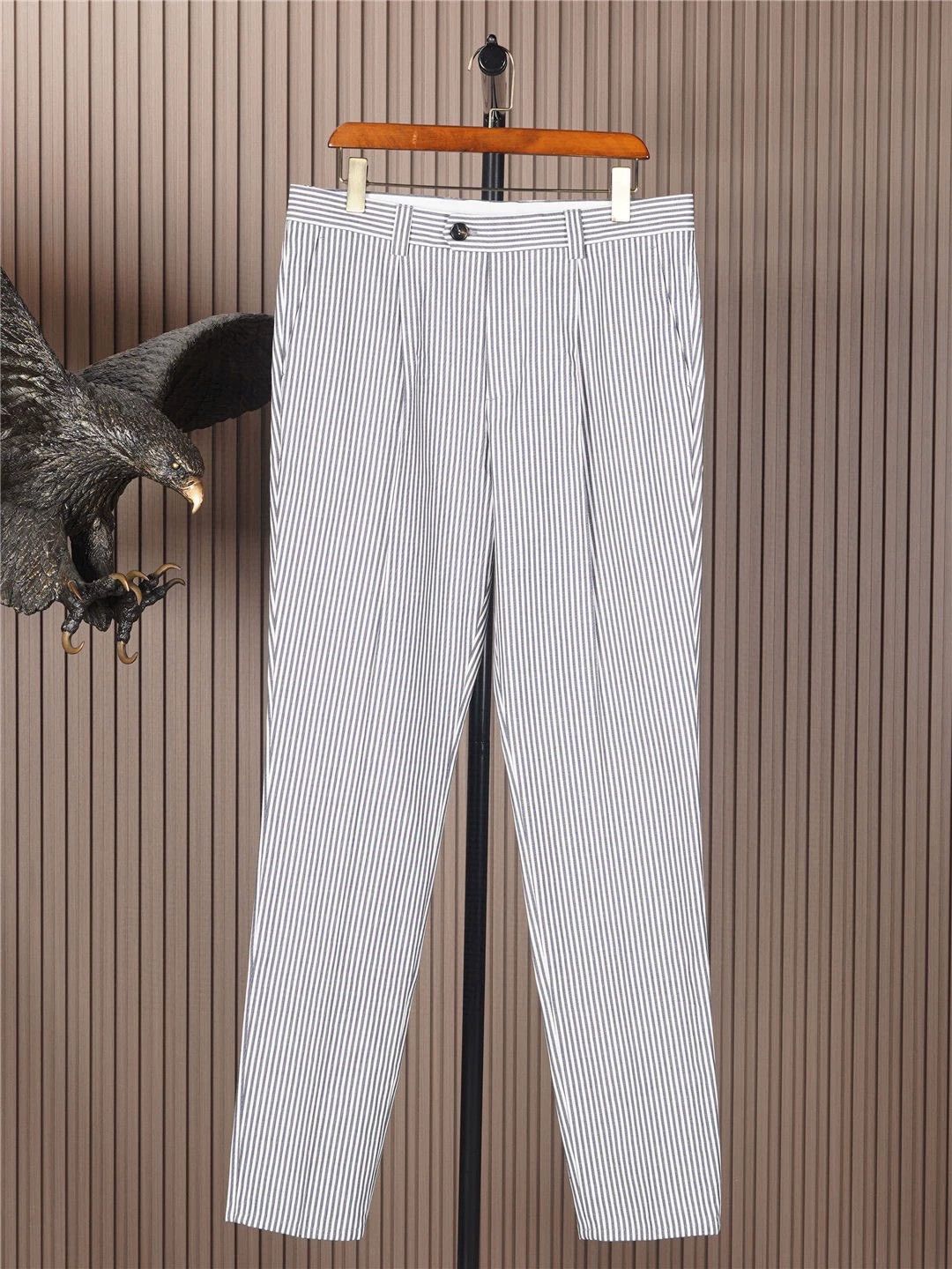 Brunello Cucinelli Brunello Cucinelli Blue White Stripe Casual Pants - dmc Size US 31 - 1 Thumbnail
