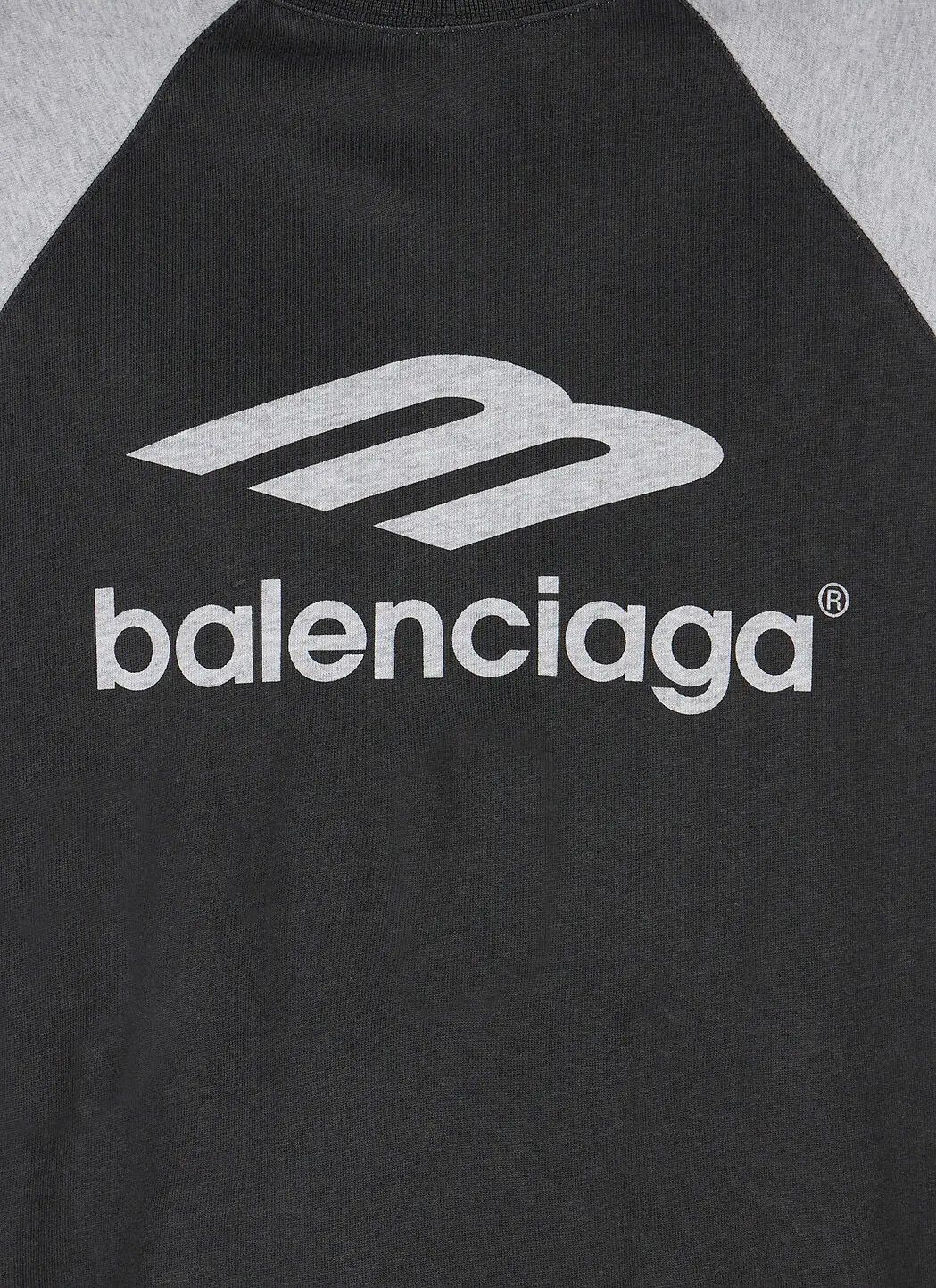 Balenciaga o1w1db11225 Raglan Oversized T-Shirt in Heather Grey/Black Size US L / EU 52-54 / 3 - 5 Thumbnail