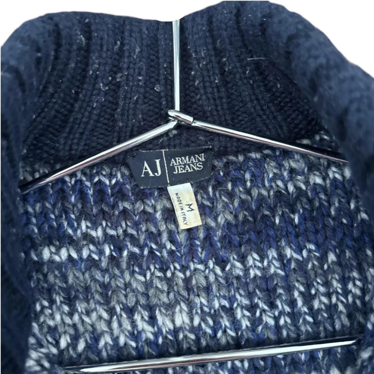 Armani Armani Jeans Heather Blue Patch Pocket Zip Up Knit Size US M / EU 48-50 / 2 - 3 Thumbnail