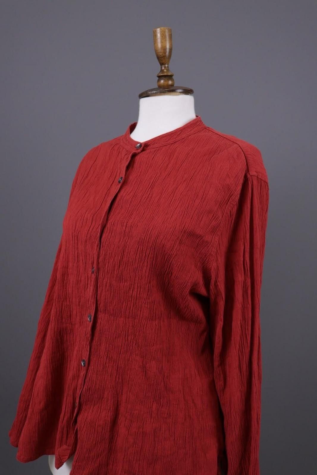Designer Gudrun Sjoden Red Button Down Top Shirt Size XL Size XL / US 12-14 / IT 48-50 - 6 Thumbnail
