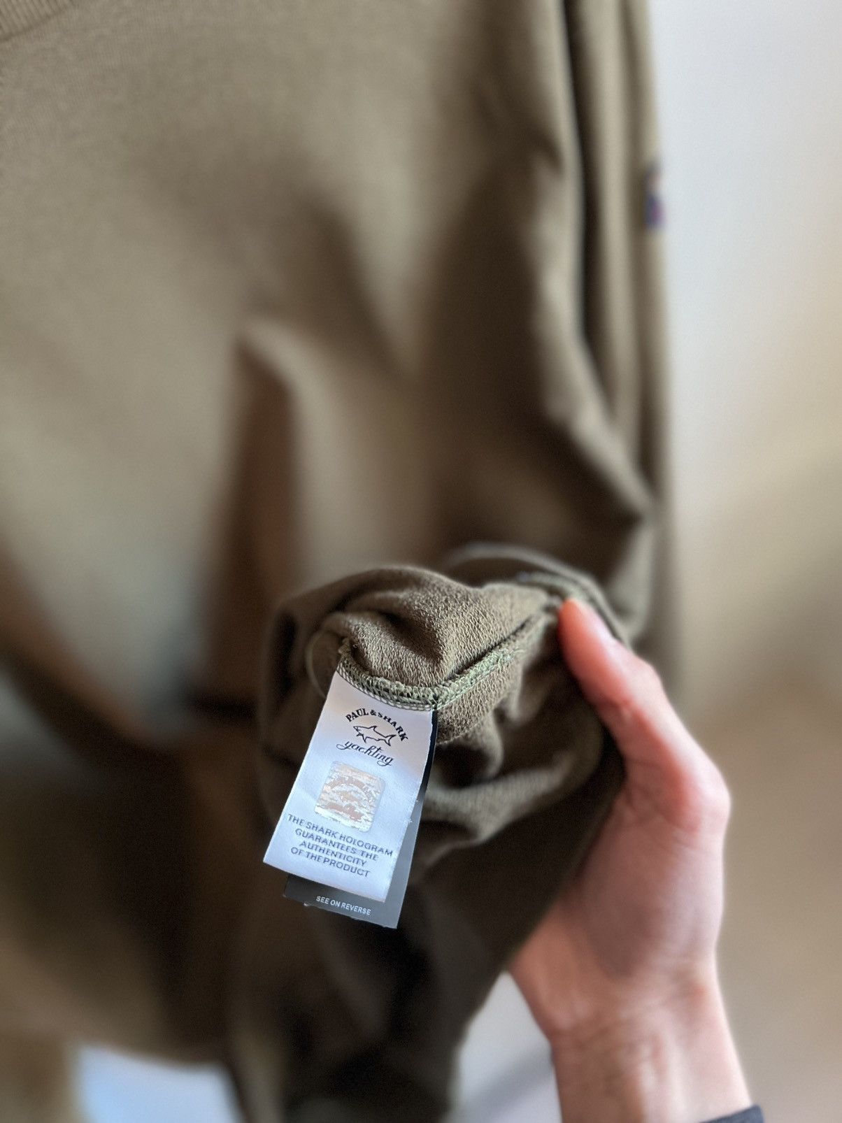 Paul & Shark × Vintage Paul & Shark Yachting Vintage Khaki Sweatshirt Size US L / EU 52-54 / 3 - 11 Thumbnail