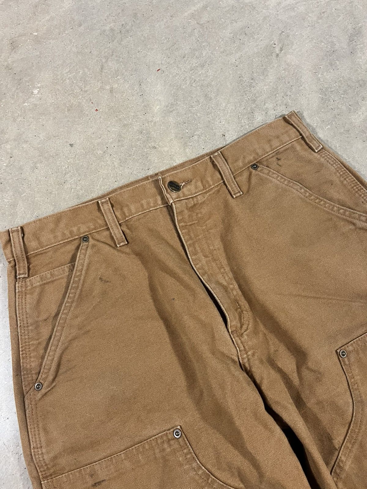 Carhartt Carhartt B136 BRN Double Knee Work Pants Faded Brown 31x32 Size US 31 - 3 Thumbnail