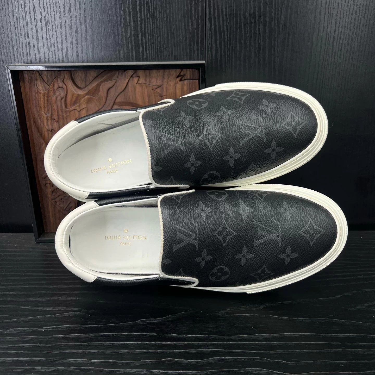 Louis Vuitton LV Eclipse Black Gray Allover Print 40 EU 6 Size US 7 / EU 40 - 5 Thumbnail