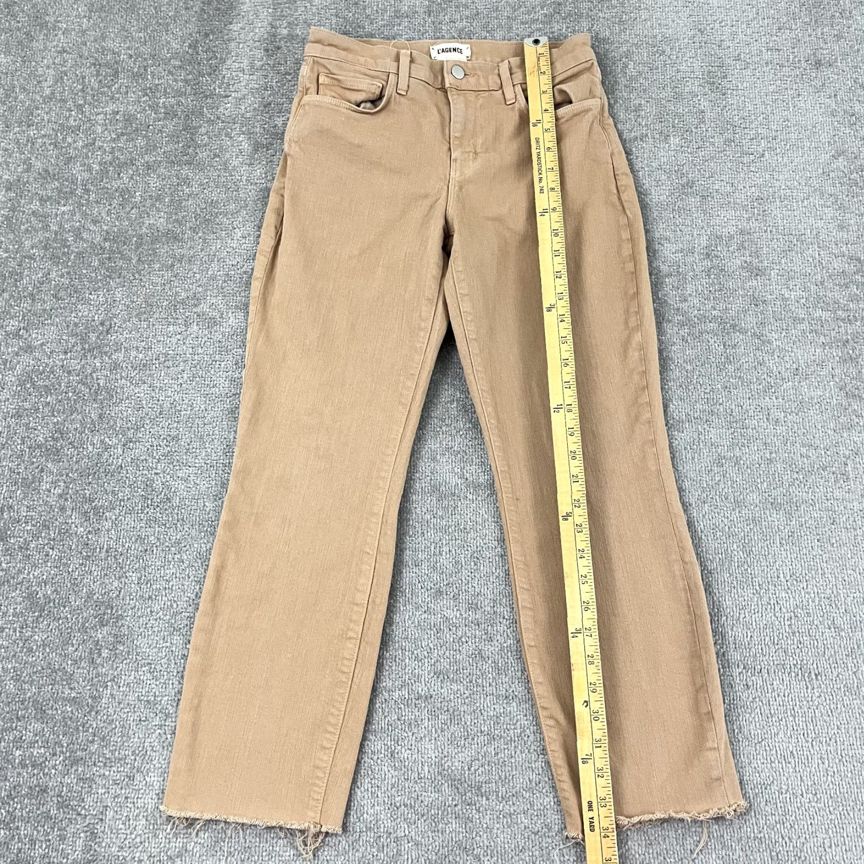 L'AGENCE L'agence Pants Womens Sz 25 / 26" Sada Cropped Slim High Rise Light Mocha Brown Jeans Pants Cropped Slim Fall Spring Summer Womens Size 42" / US 20 - 6 Thumbnail