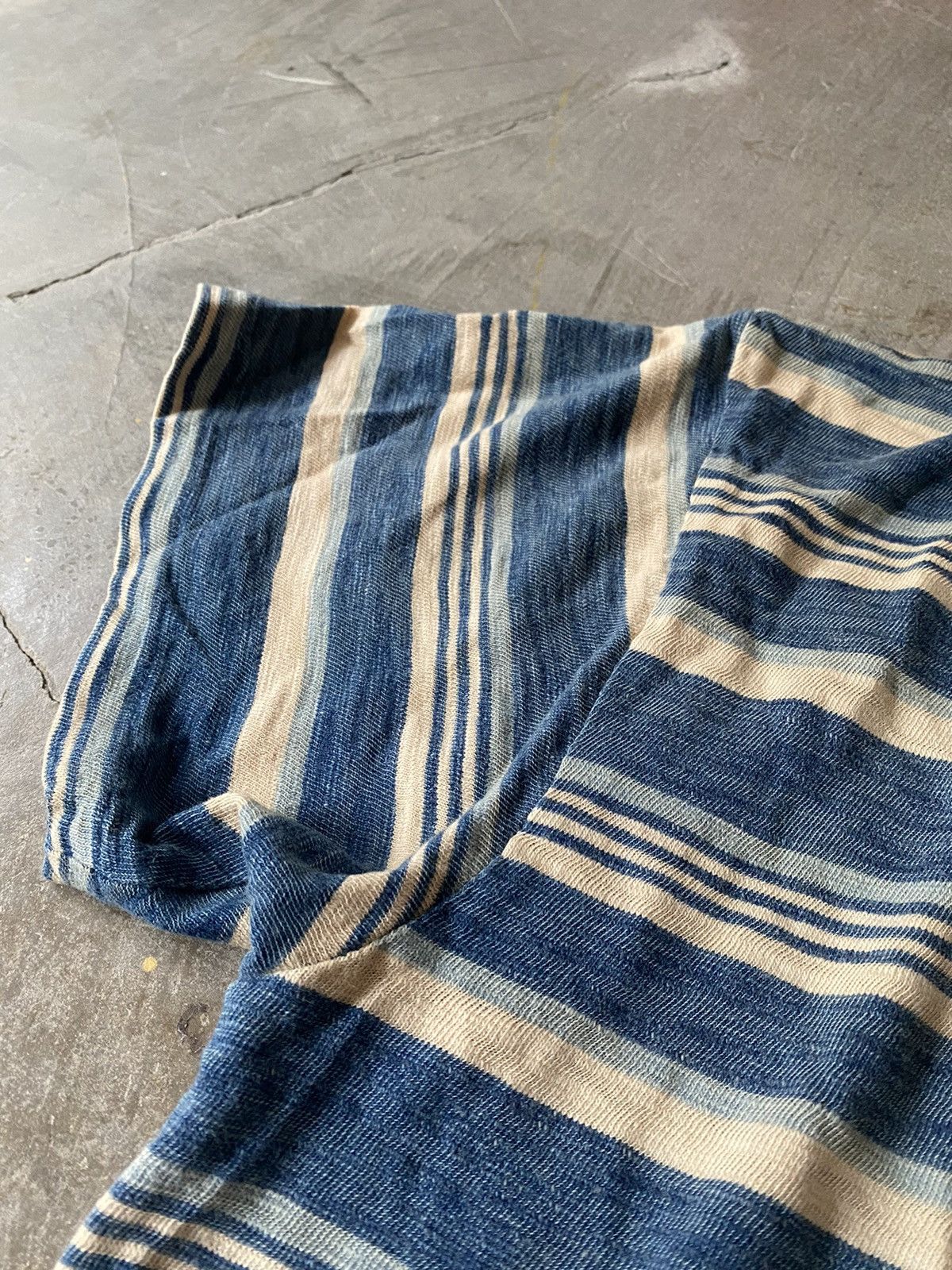 RRL Ralph Lauren RRL Indigo Striped Pocket Tee Kapital Visvim Levis Size US L / EU 52-54 / 3 - 5 Thumbnail