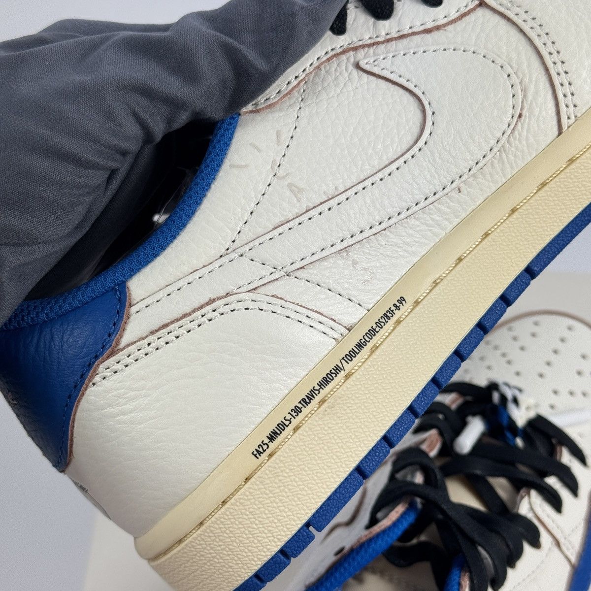 Fragment Design × Nike × Travis Scott JORDAN 1 RETRO LOW OG SP SAIL MILITARY BLUE SNEAKERS Size US 8 / EU 41 - 9 Thumbnail