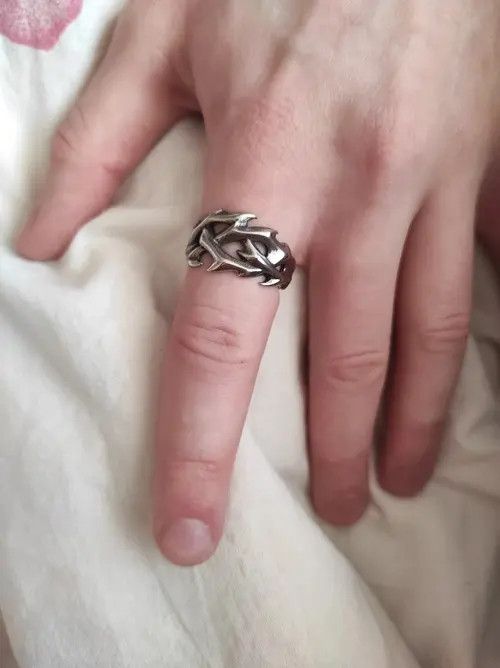 Jewelry Hollow Thorn Crown Ring Size ONE SIZE - 3 Thumbnail