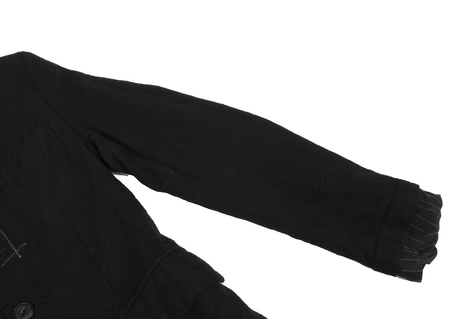 Junya Watanabe Wool Felted Leather Pocket Jacket in Black, Size XS Size US XS / EU 42 / 0 - 7 Thumbnail